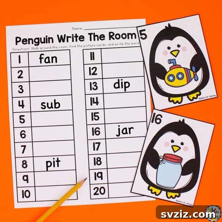 Penguin CVC Word Activity