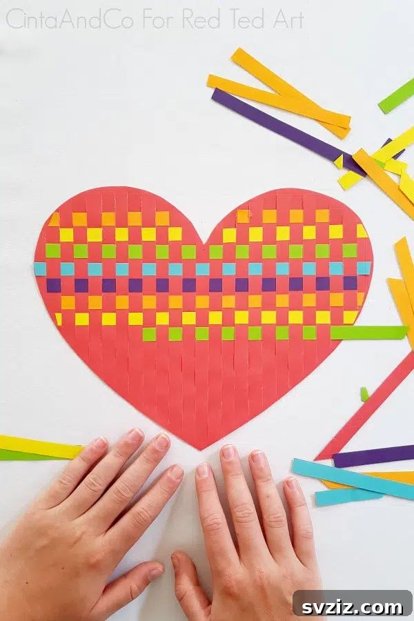 Rainbow Heart Paper Weave
