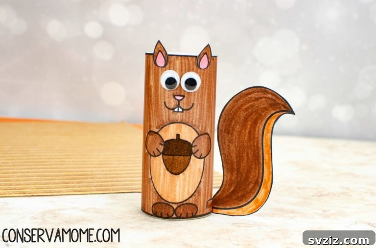 Easy Fall Crafts for Preschoolers: 41 Fun Ideas 3 Squirrel Toilet Paper Roll Craft