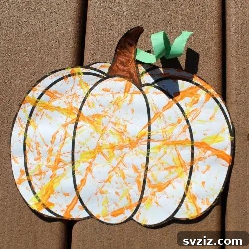 Easy Fall Crafts for Preschoolers: 41 Fun Ideas 31 Marble Painting Pumpkin