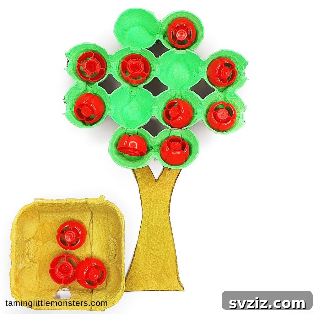 Easy Fall Crafts for Preschoolers: 41 Fun Ideas 35 Egg Carton Apple Tree