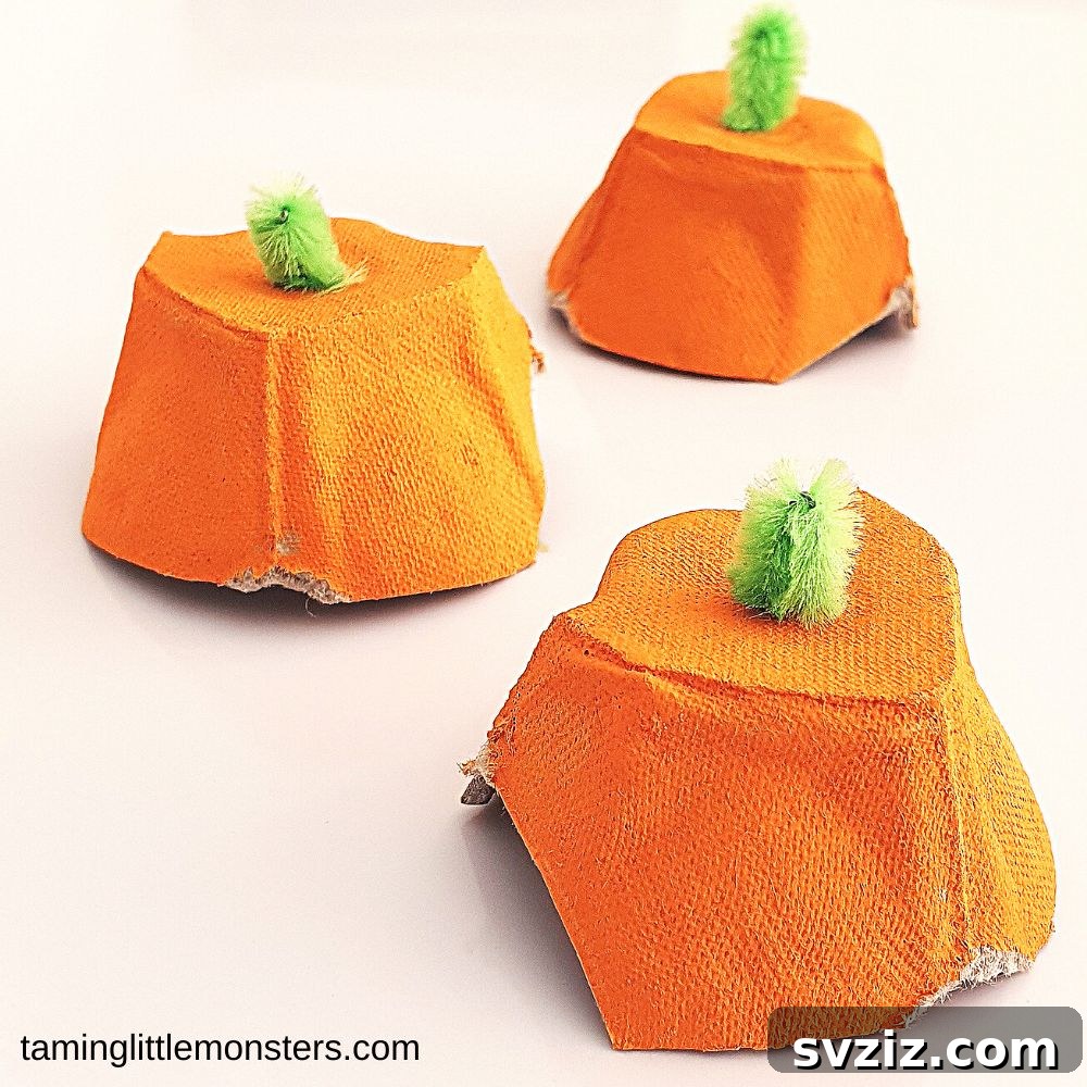 Easy Fall Crafts for Preschoolers: 41 Fun Ideas 37 Egg Carton Pumpkin