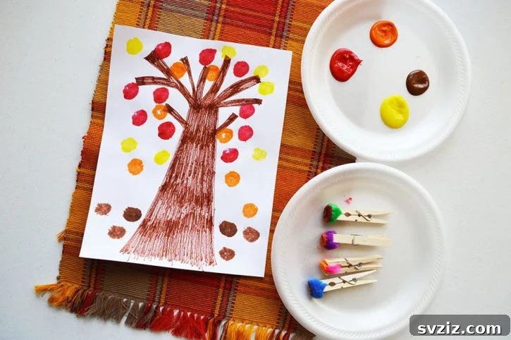 Easy Fall Crafts for Preschoolers: 41 Fun Ideas 6 Pom Pom Fall Leaf