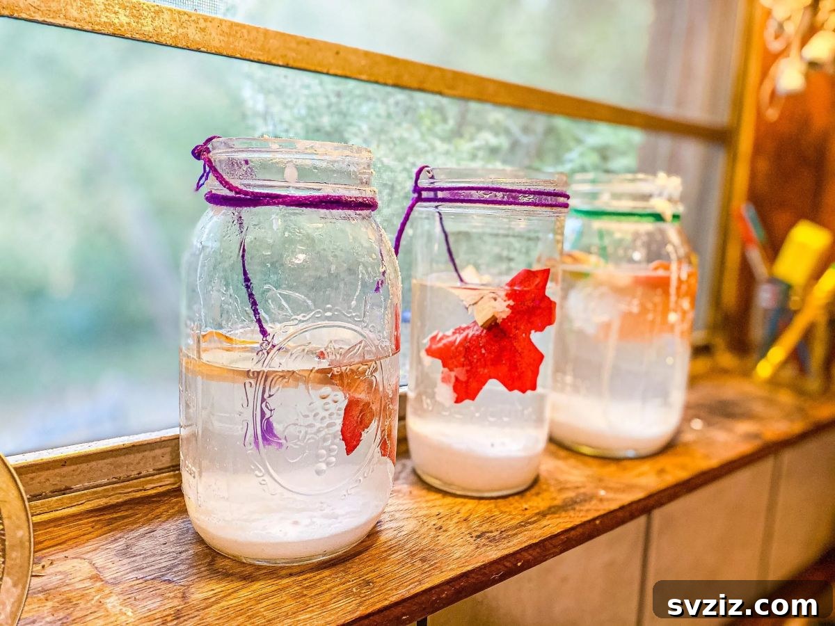 Easy Fall Crafts for Preschoolers: 41 Fun Ideas 8 Salt Crystal Fall Leaves