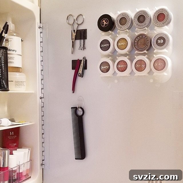 Magnetic Makeup Display for Bathroom Wall