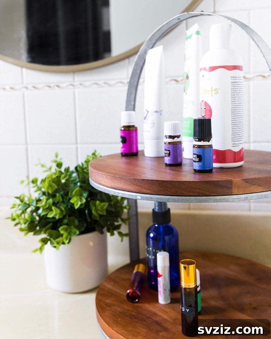 Beauty Products Displayed on a Cake Stand