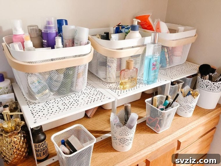 Stacking Shelves for Bathroom Storage