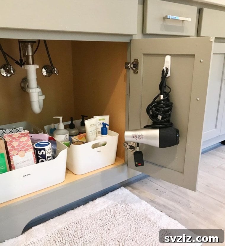 Command Hooks Inside Bathroom Cabinets