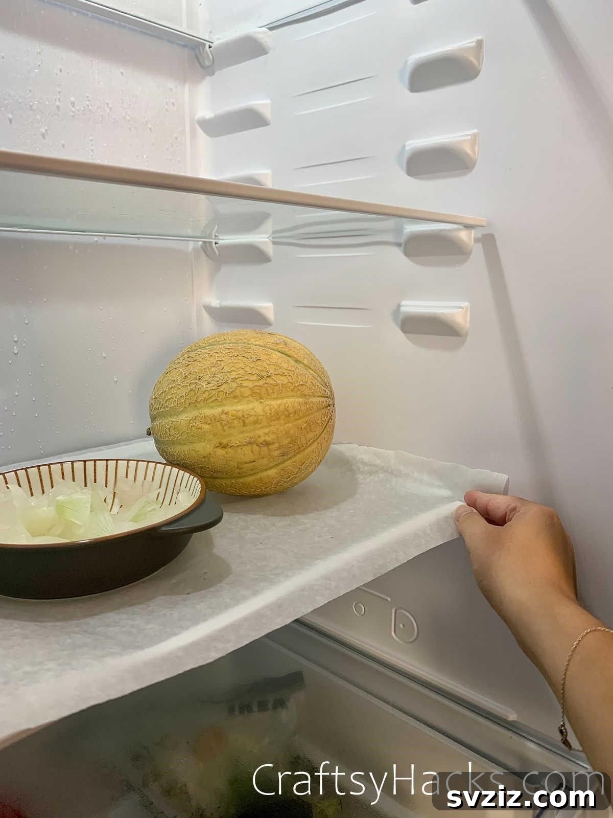20 Game-Changing Cleaning Hacks to Reclaim Your Time 14 Fridge shelves lined with wax paper