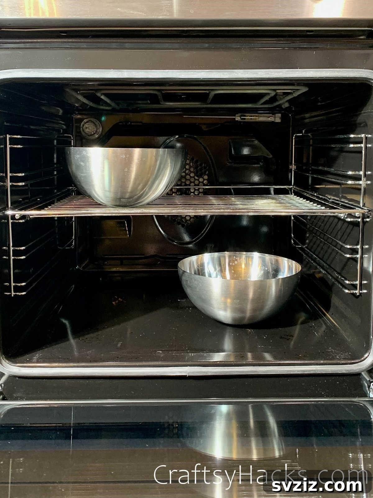 20 Game-Changing Cleaning Hacks to Reclaim Your Time 4 Oven being cleaned overnight with a boiling pot and ammonia