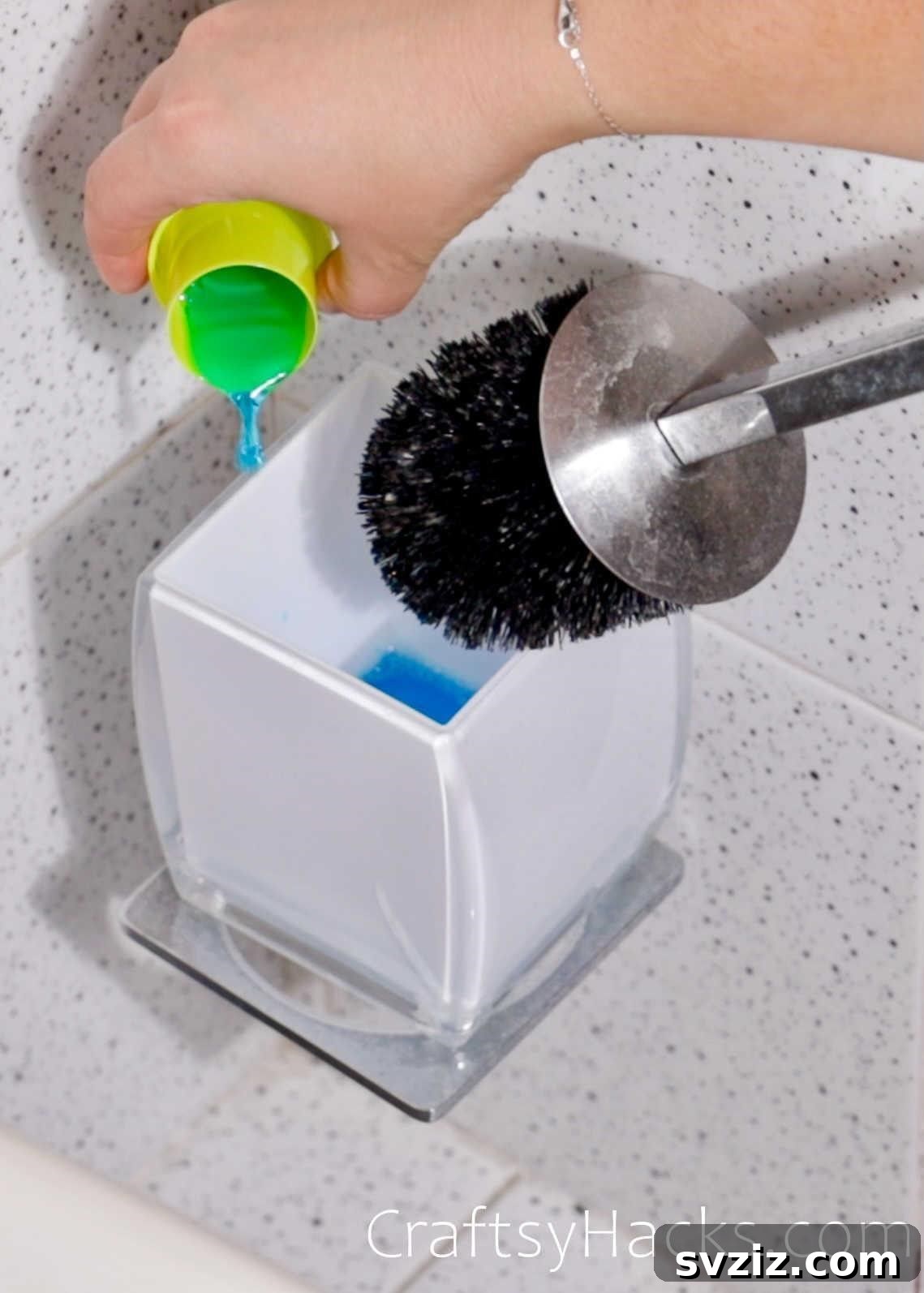 Banish Bathroom Odors for Good 14 soak toilet brush with favorite cleaner