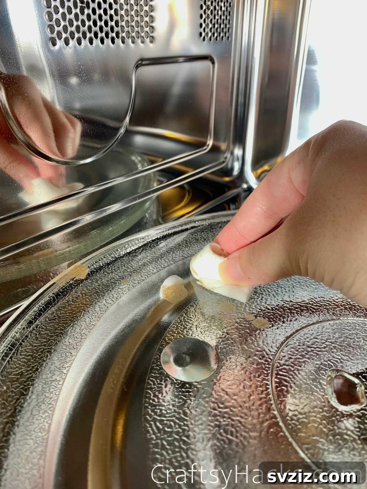 21 Ingenious Magic Eraser Solutions 13 Remove splatters and stains from microwave