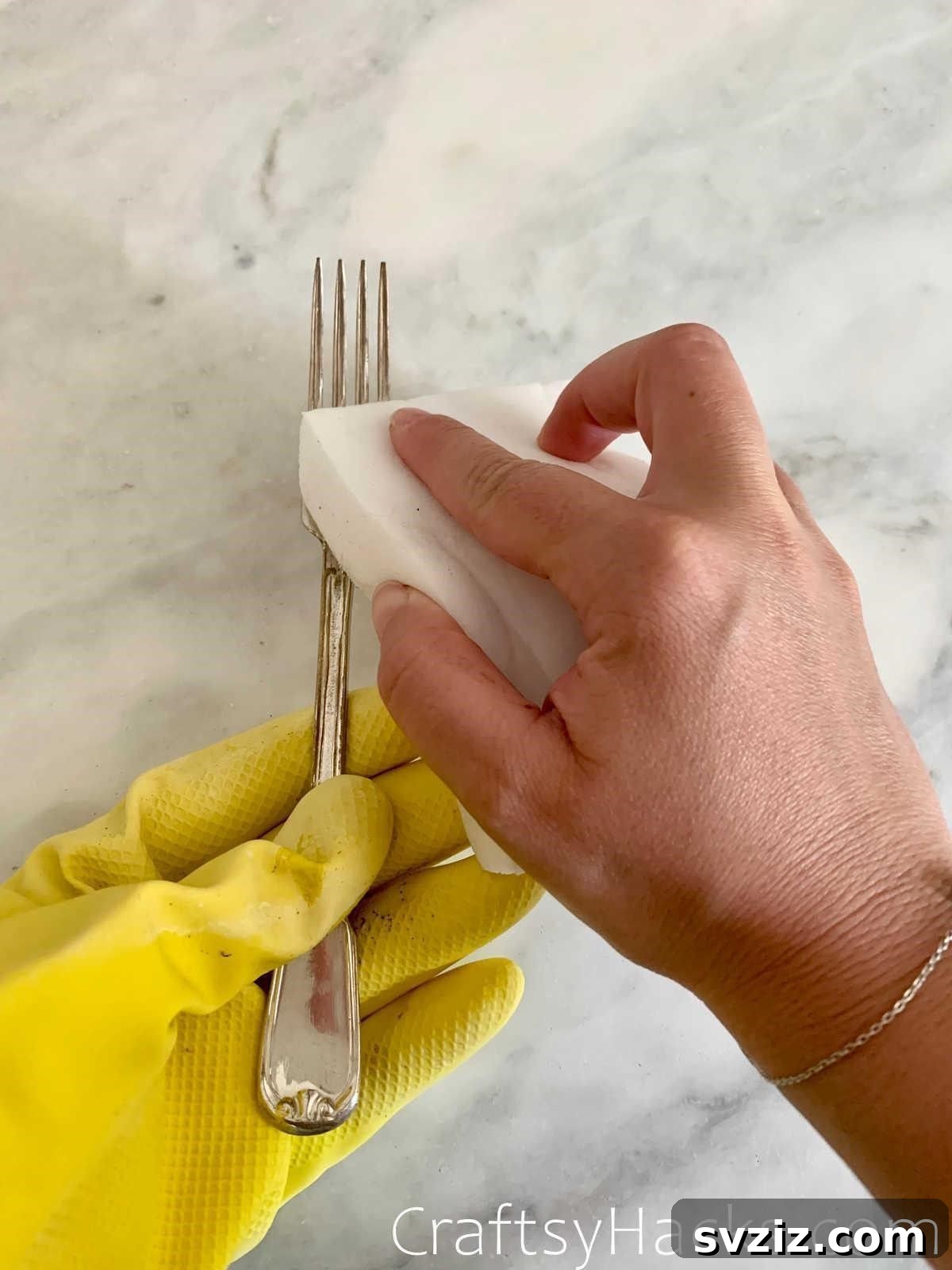 21 Ingenious Magic Eraser Solutions 4 Polish silverware using Magic Eraser