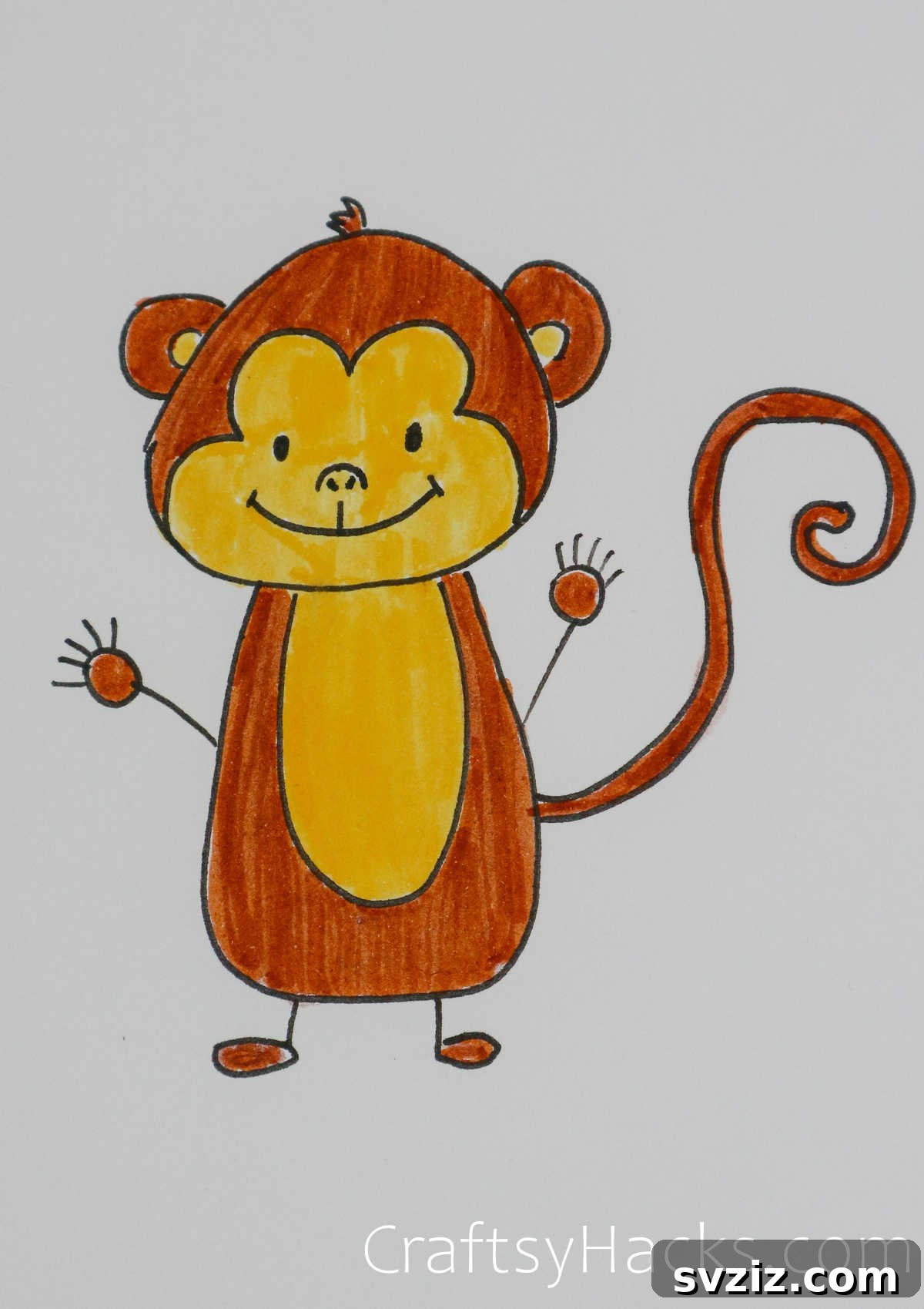 Paw-some Art: 31 Charming Animal Drawings for Children 11 monkey