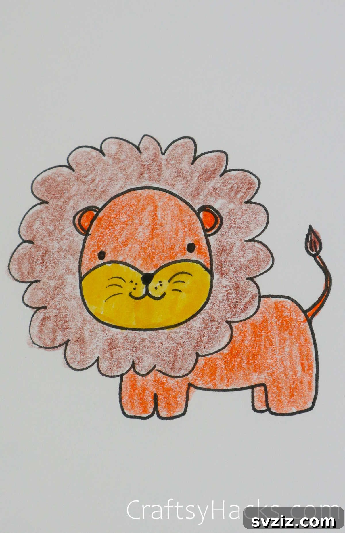 Paw-some Art: 31 Charming Animal Drawings for Children 13 lion
