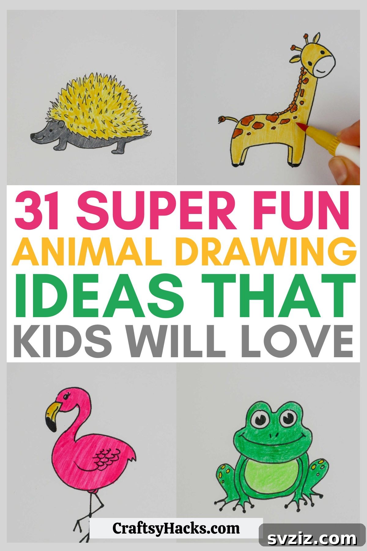 Paw-some Art: 31 Charming Animal Drawings for Children 3 animal drawing ideas for kids