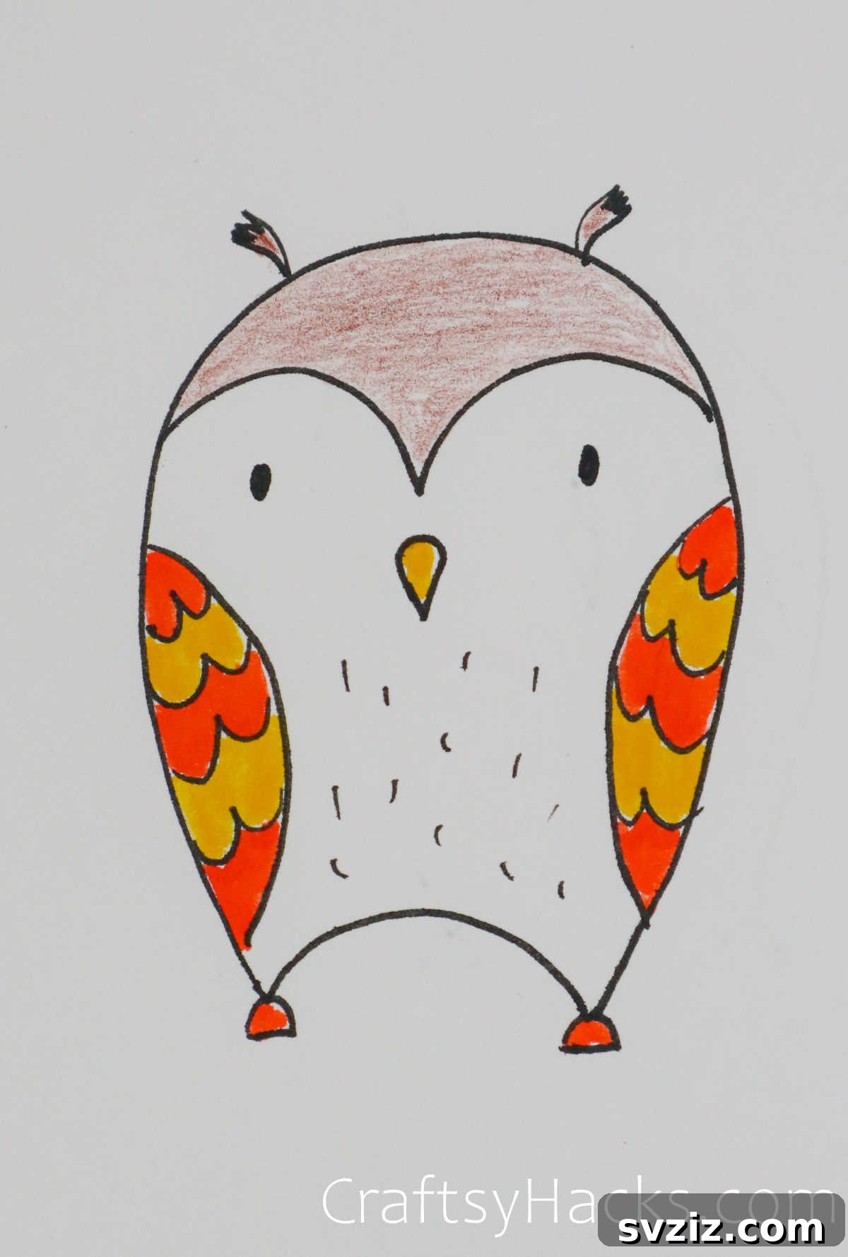 Paw-some Art: 31 Charming Animal Drawings for Children 21 owl