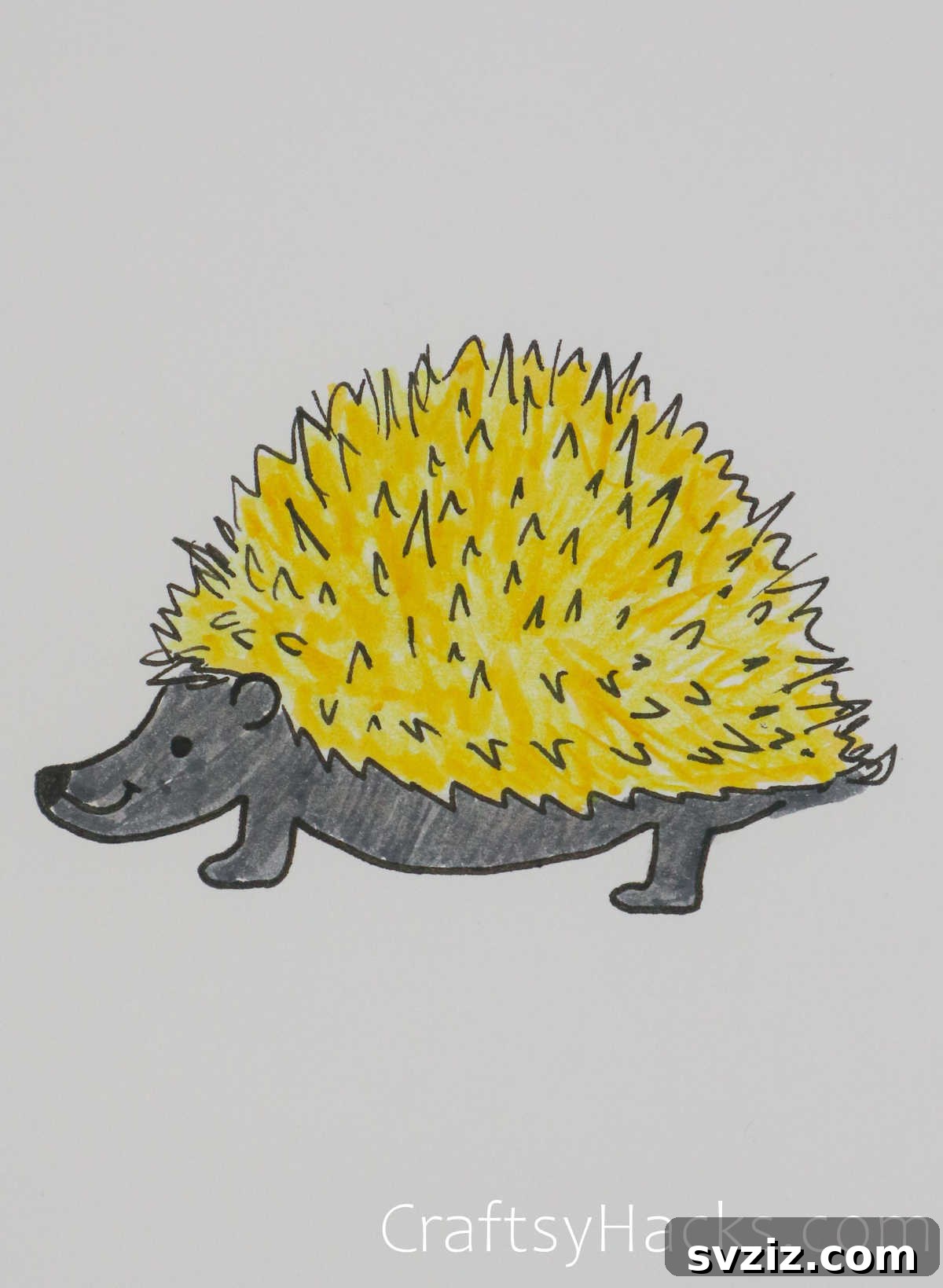 Paw-some Art: 31 Charming Animal Drawings for Children 22 hedgehog