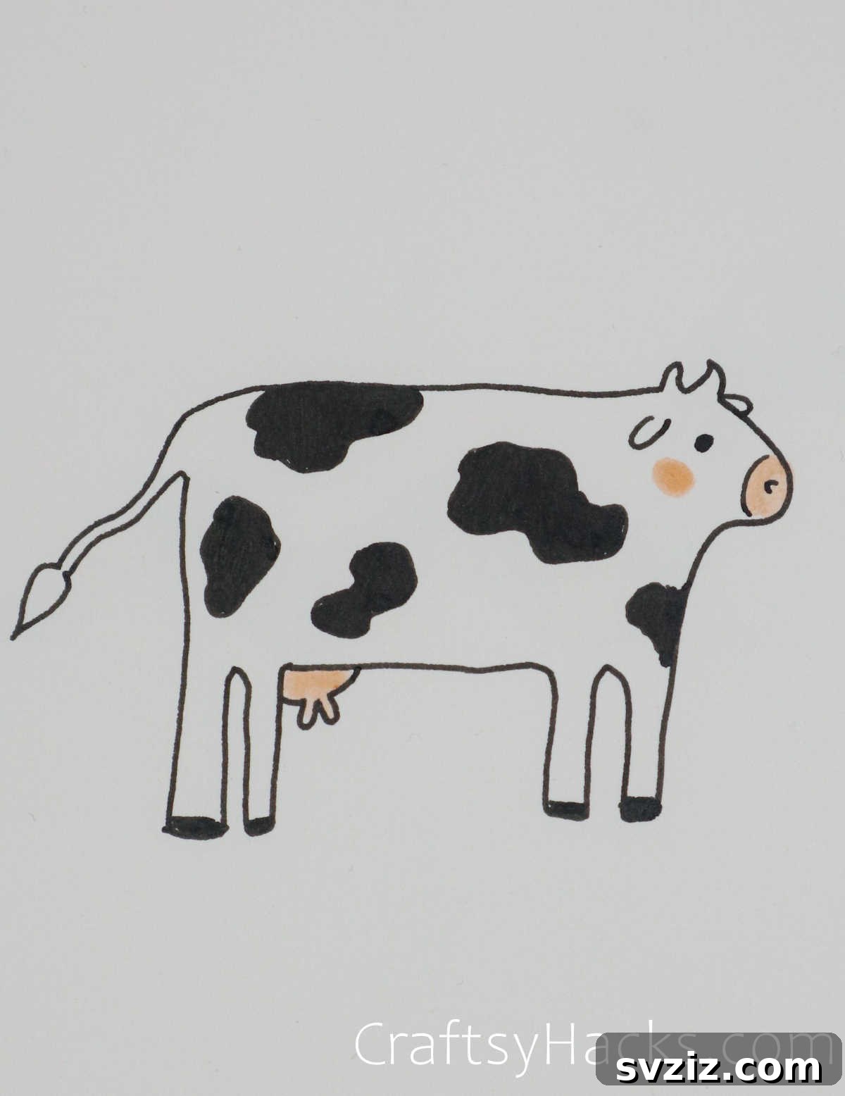 Paw-some Art: 31 Charming Animal Drawings for Children 23 cow