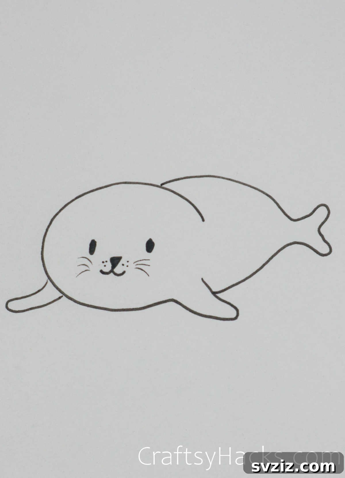 Paw-some Art: 31 Charming Animal Drawings for Children 30 seal