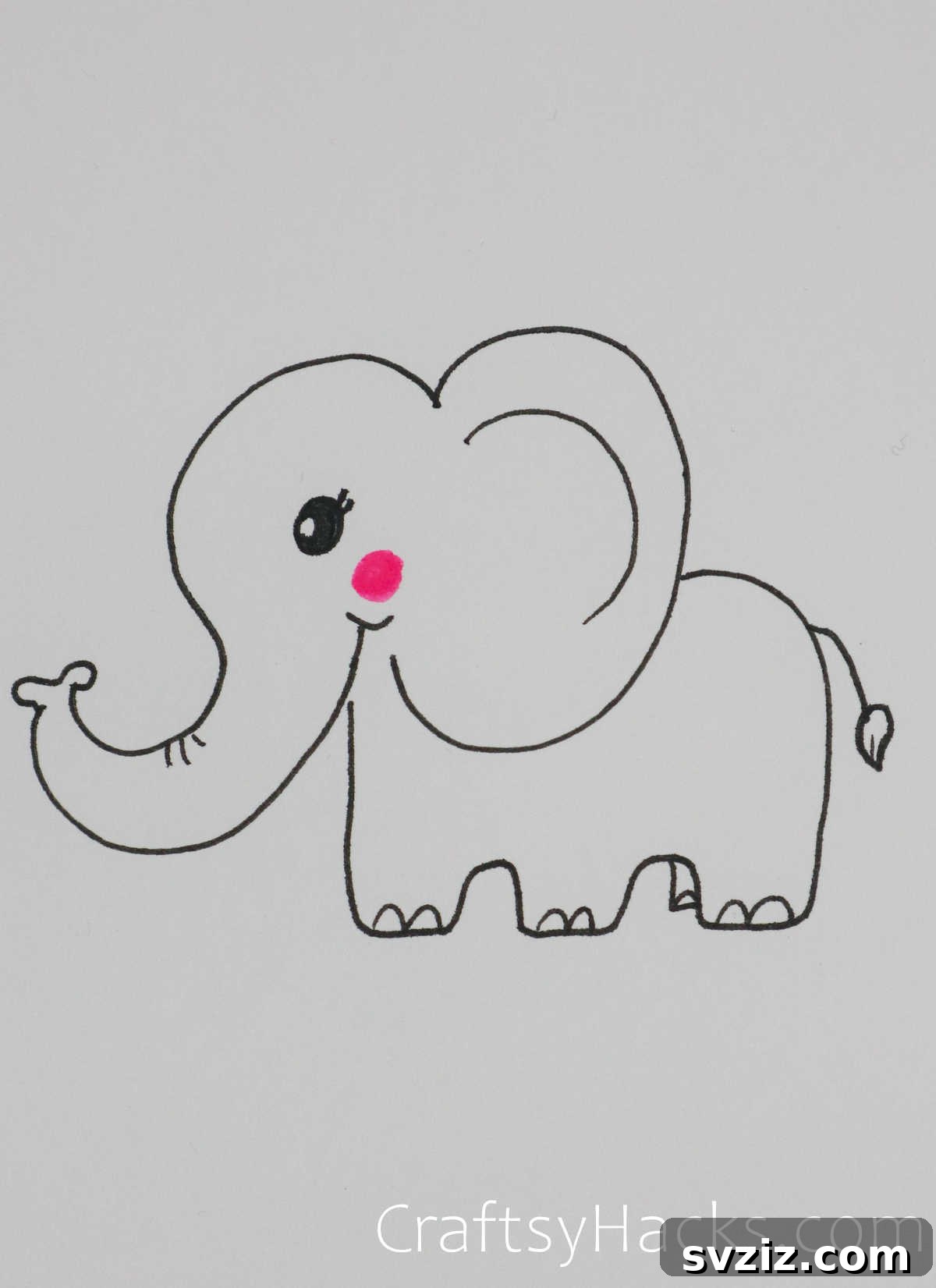 Paw-some Art: 31 Charming Animal Drawings for Children 31 elephant