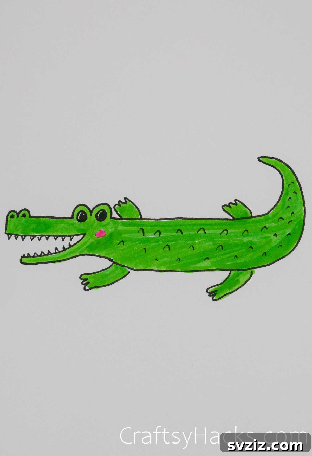 Paw-some Art: 31 Charming Animal Drawings for Children 34 crocodile