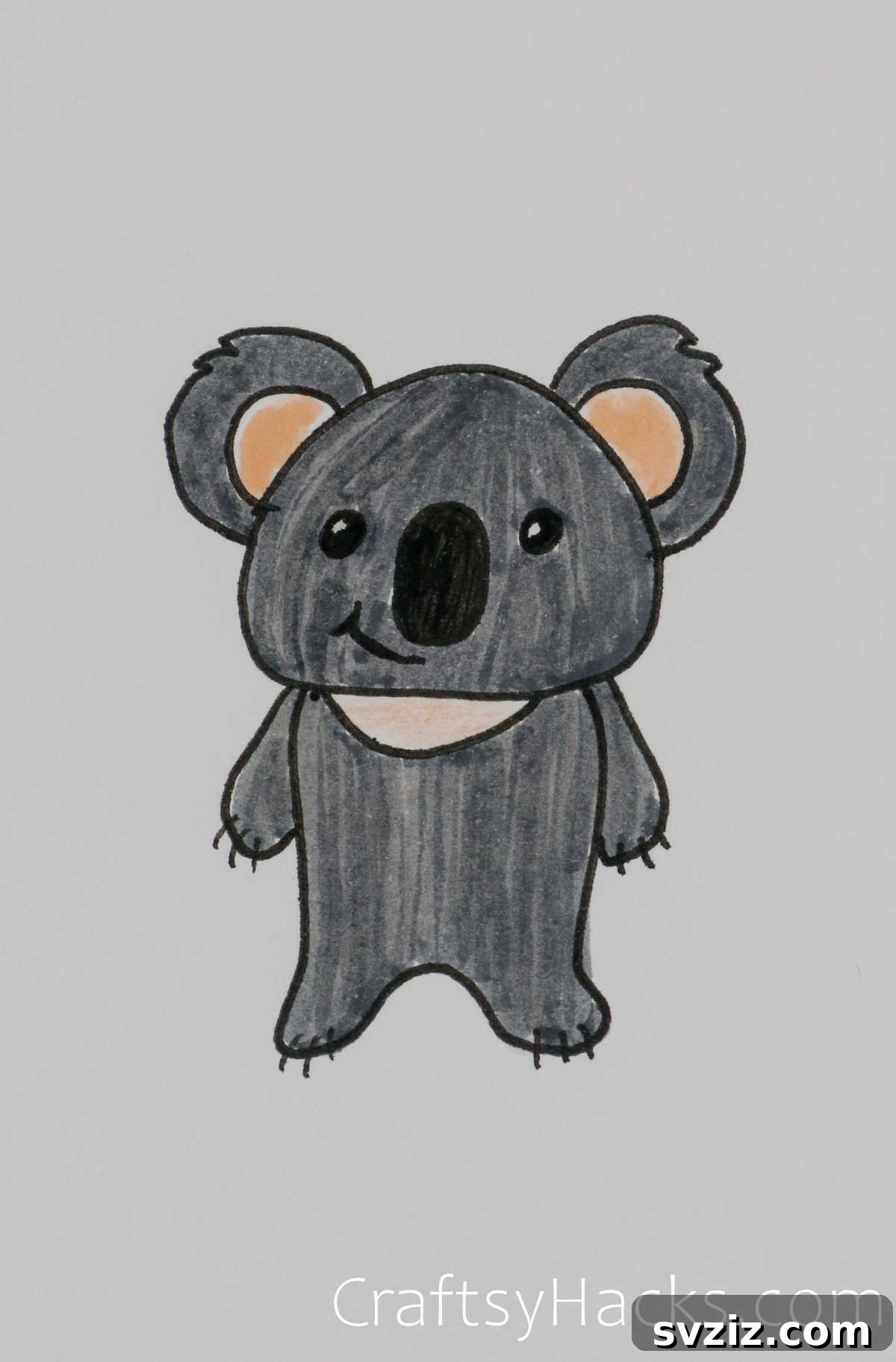 Paw-some Art: 31 Charming Animal Drawings for Children 5 koala