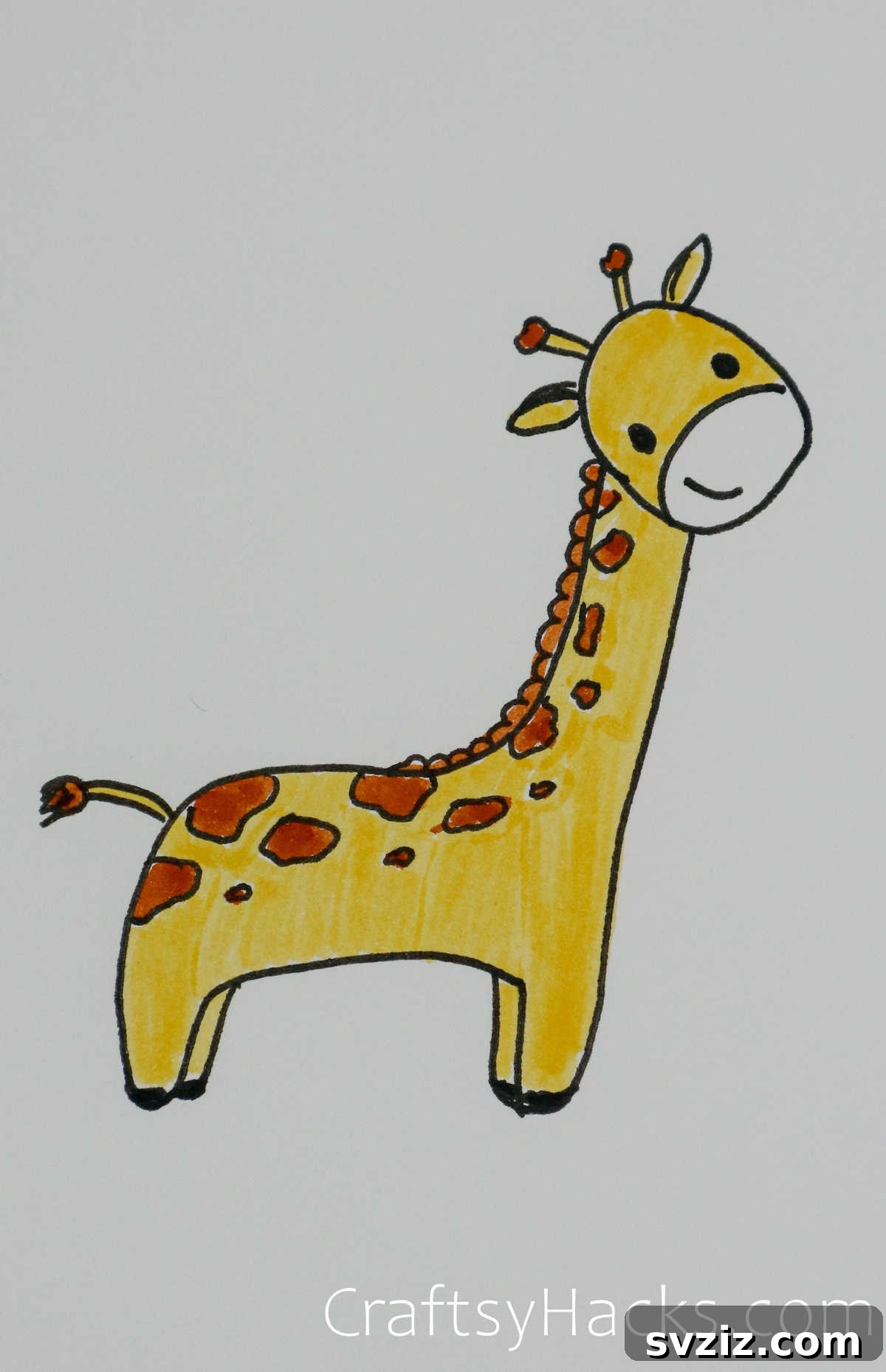 Paw-some Art: 31 Charming Animal Drawings for Children 7 giraffe