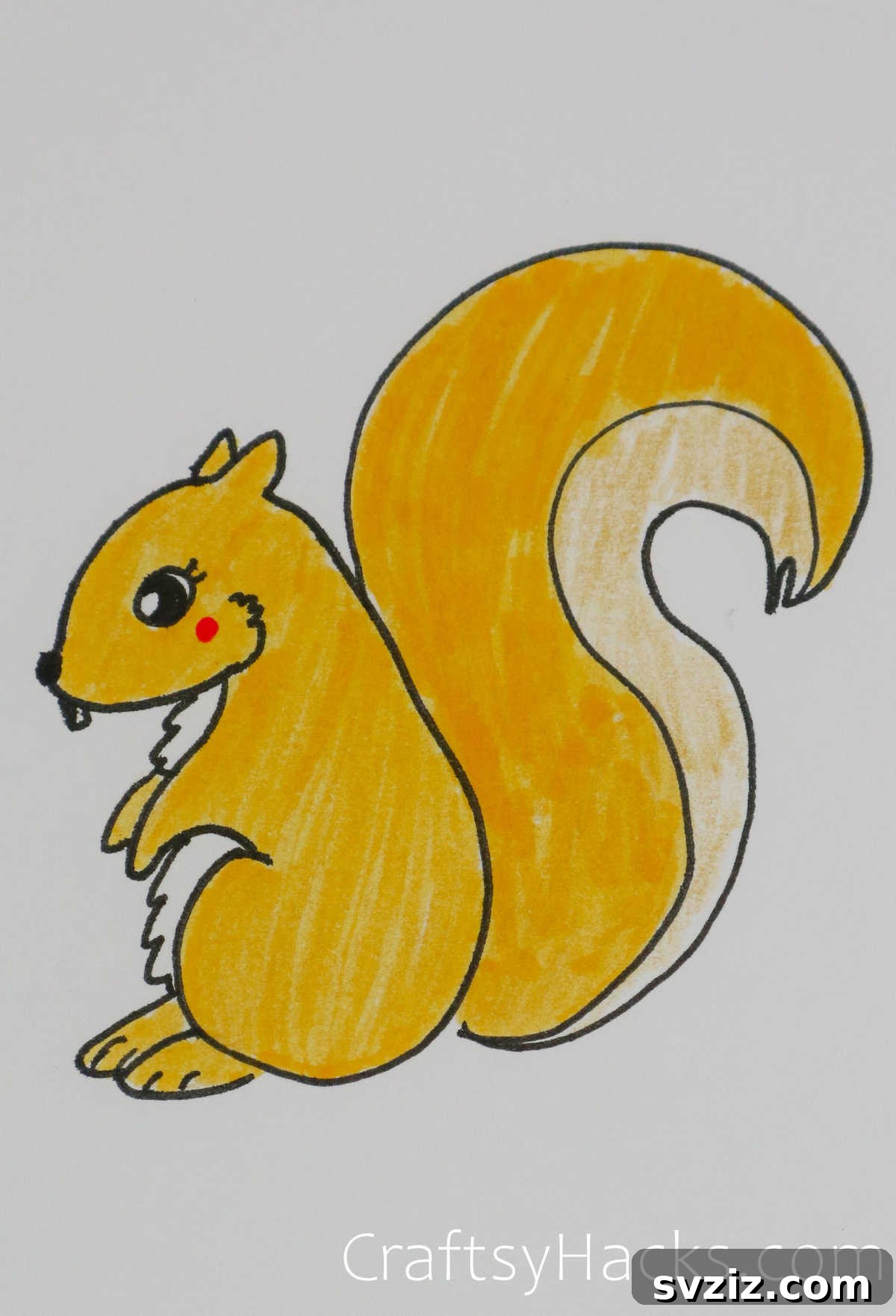 Paw-some Art: 31 Charming Animal Drawings for Children 10 squirrel