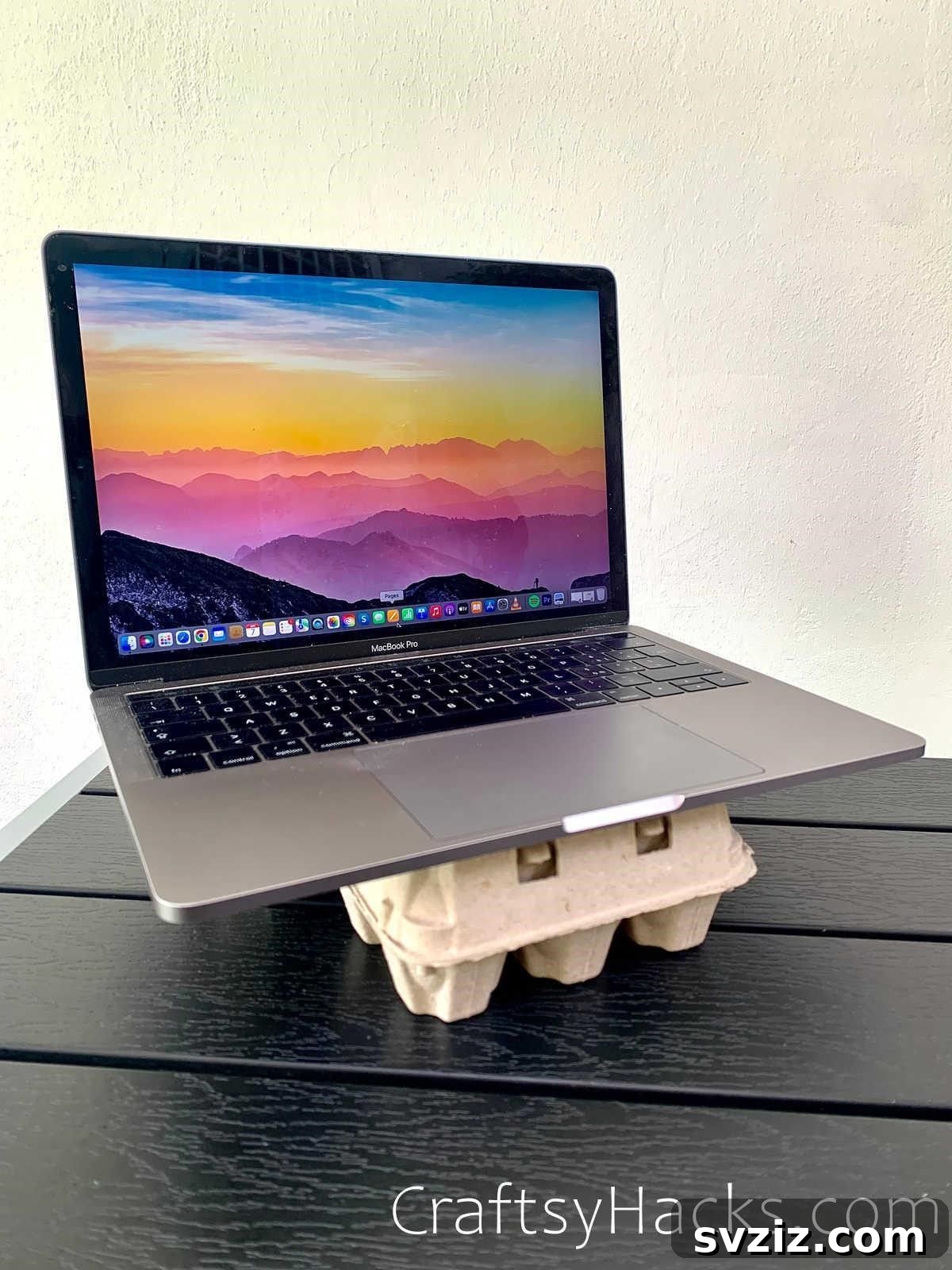 Egg carton to prevent laptop overheating and extend lifespan