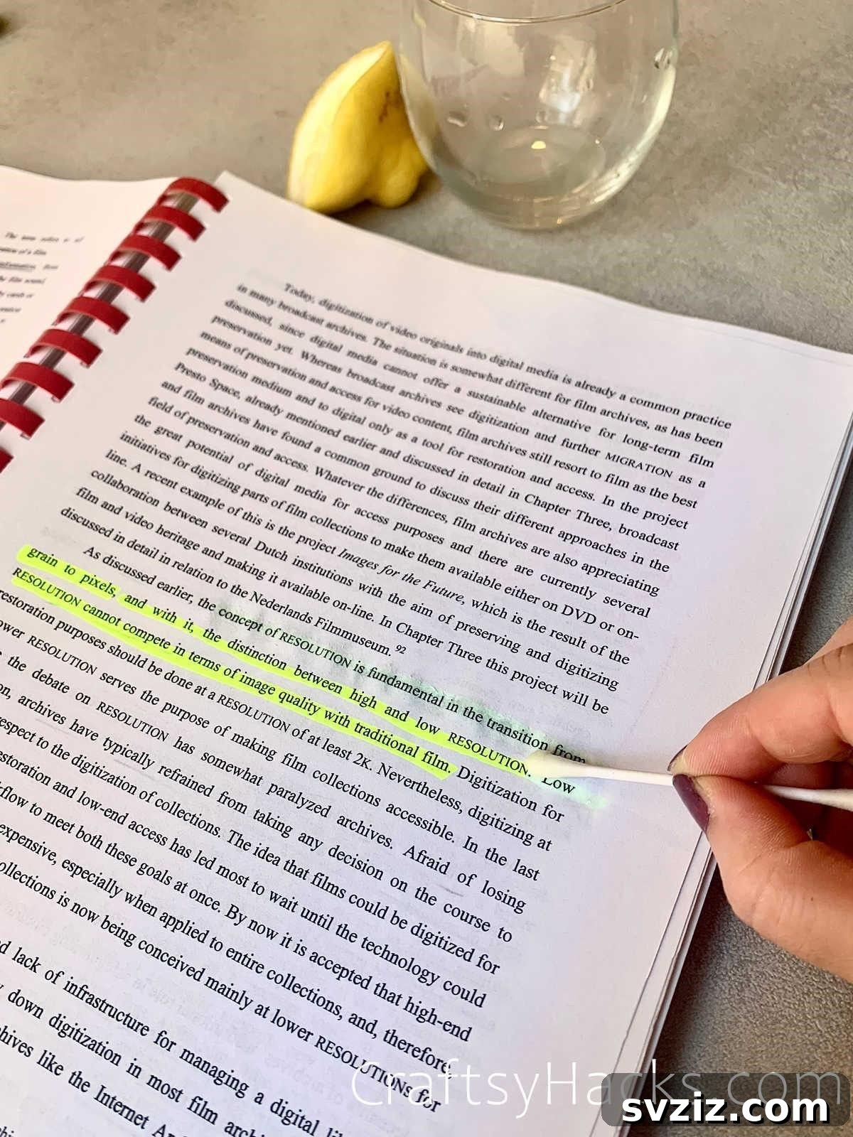 Remove highlighter stains using lemon juice for clean documents