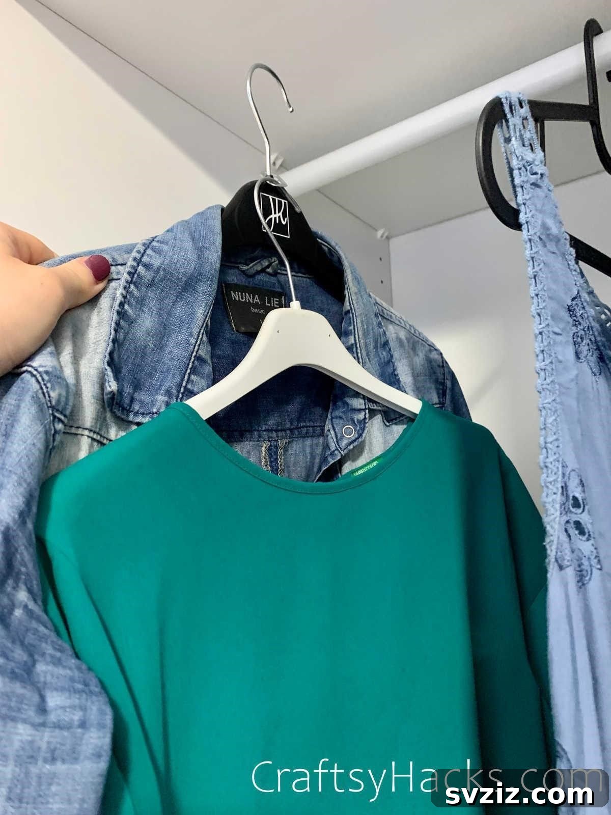 Can tabs to create a double hanger for closet organization