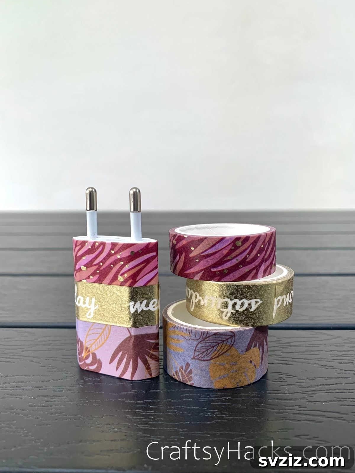 Washi tapes to organize and identify chargers easily