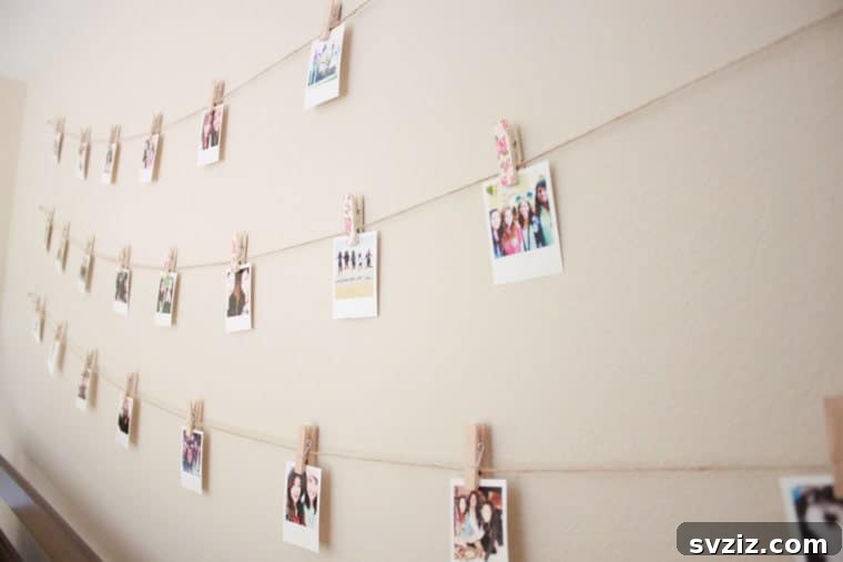 40 Chic & Simple DIYs for Teen Girls 23 Fairy Light Polaroid Display