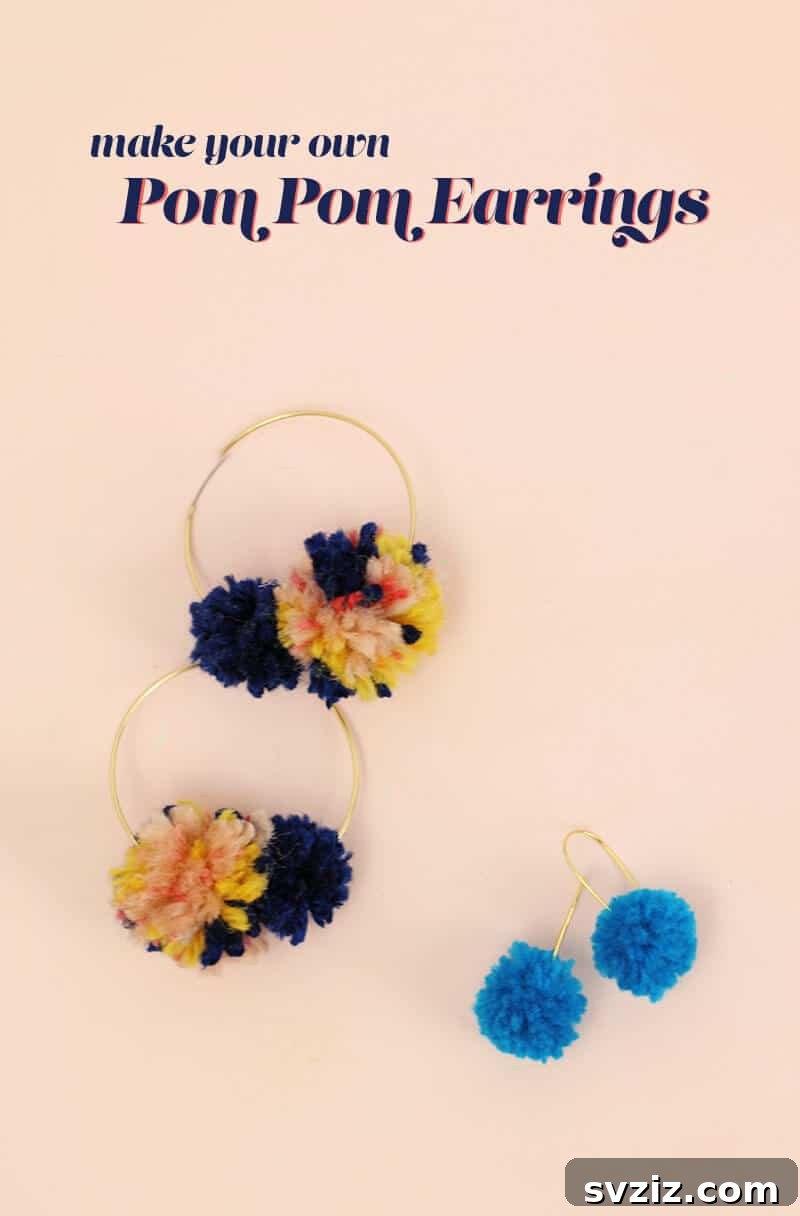 40 Chic & Simple DIYs for Teen Girls 9 Pom Pom Earrings