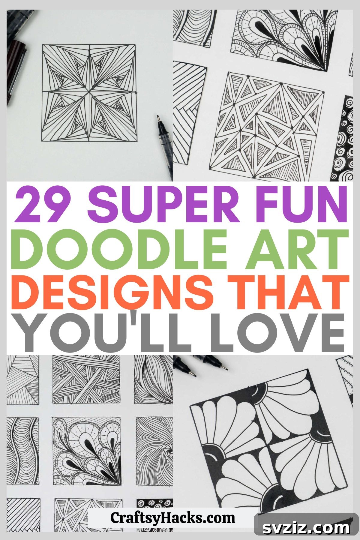 Close-up view of various doodle patterns in a bullet journal, showcasing intricate and simple designs for inspiration.