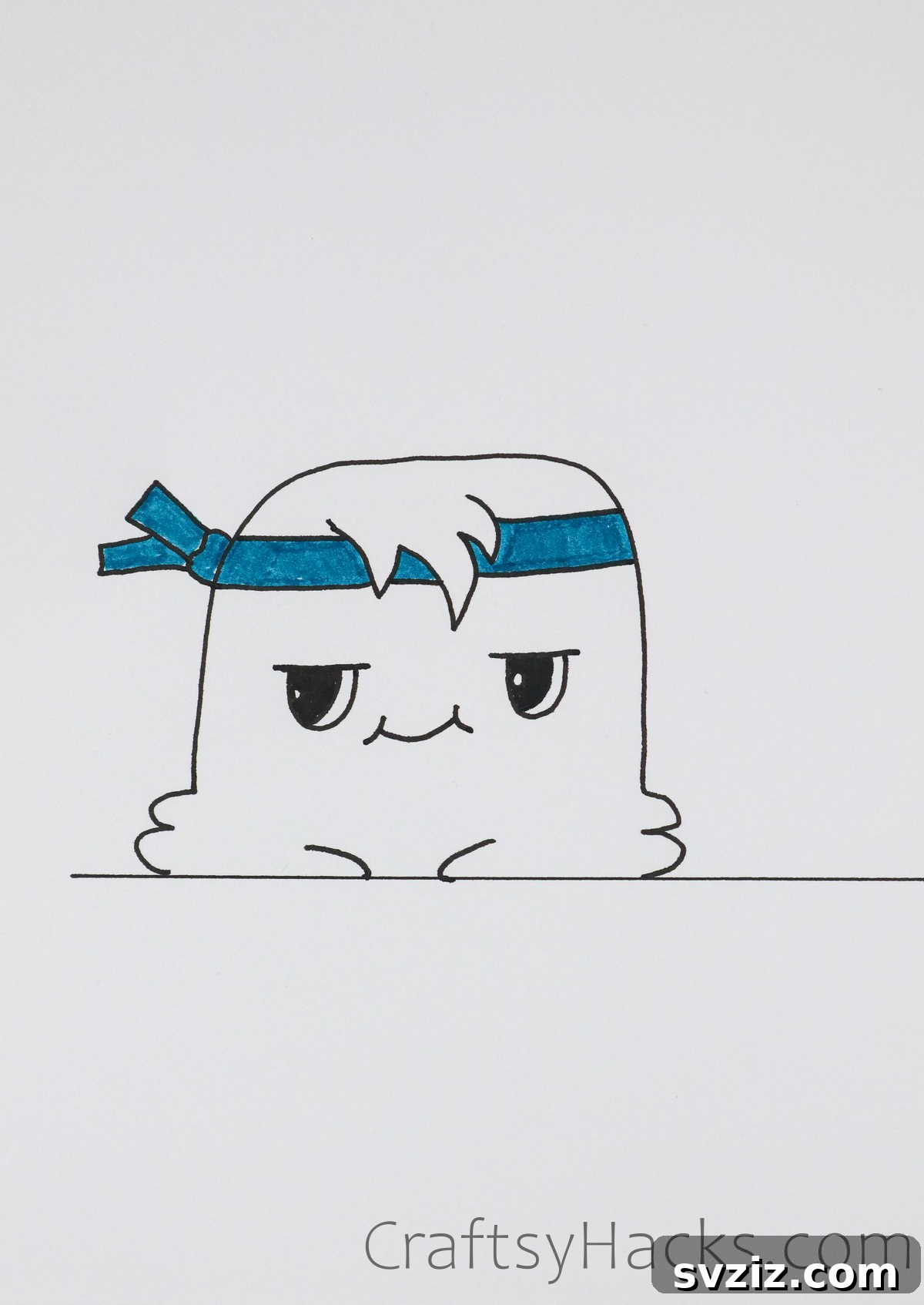 A tender doodle of a face with a head bandage, showing a slightly sad or recovering expression, ideal for entries about healing or minor injuries.