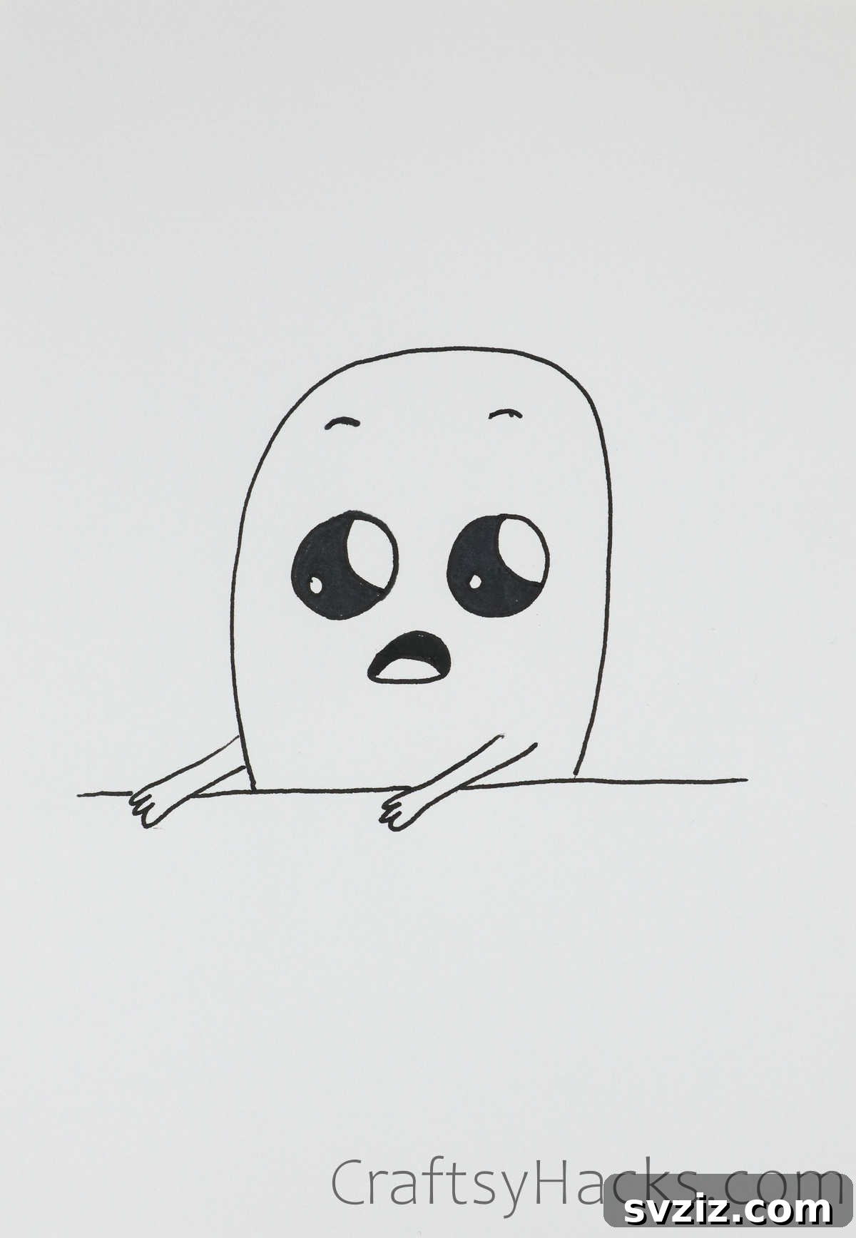 A wide-eyed and open-mouthed doodle of a surprised face, capturing a moment of shock or wonder, great for unexpected events.