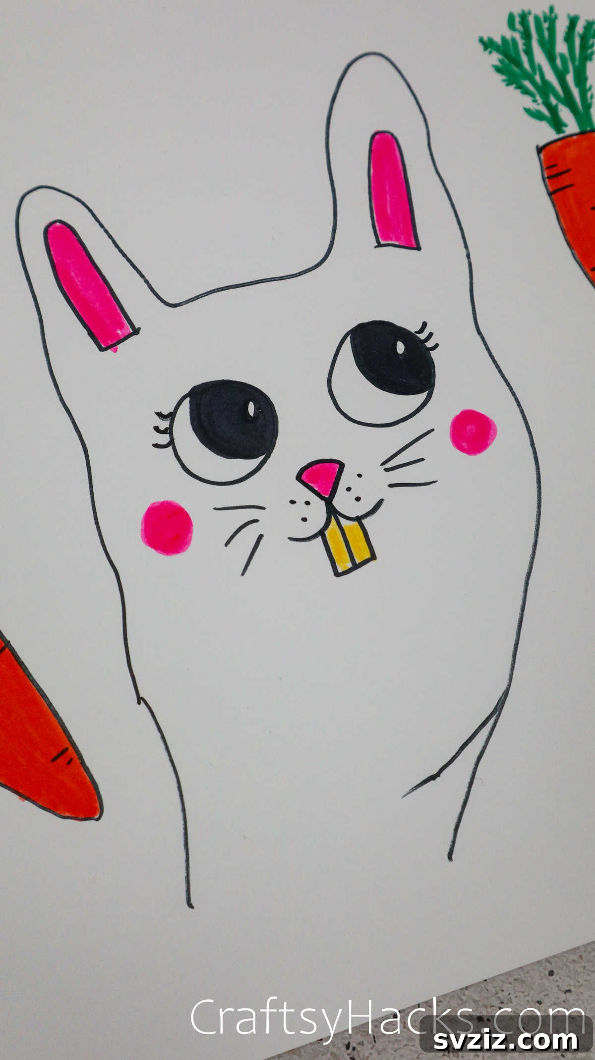 40 Engaging Drawing Ideas for Young Artists 12 Easy rabbit doodle drawing using hand tracing for kids
