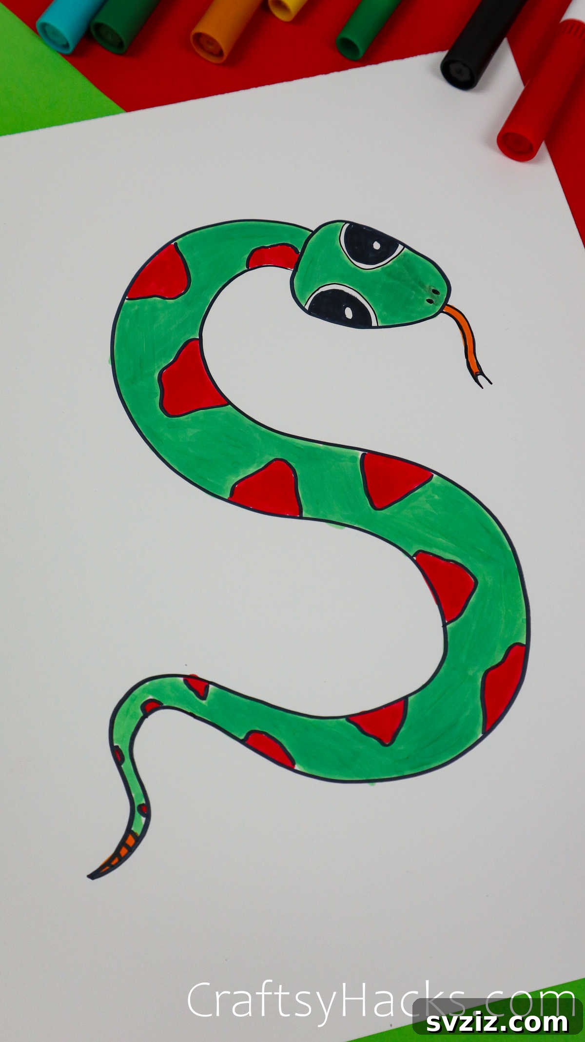 40 Engaging Drawing Ideas for Young Artists 17 Easy slithering snake doodle drawing for kids