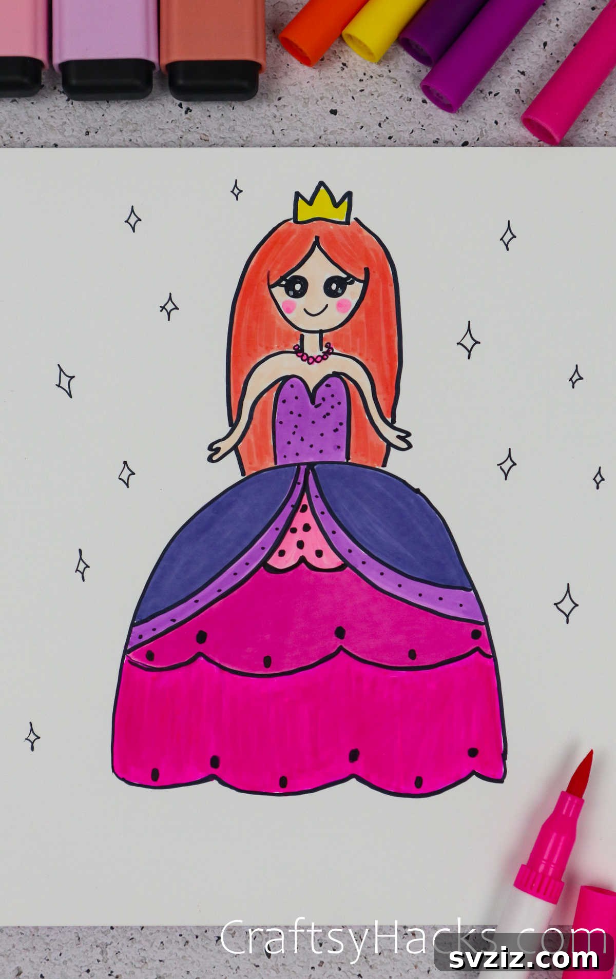 40 Engaging Drawing Ideas for Young Artists 18 Simple princess doodle drawing for aspiring artists