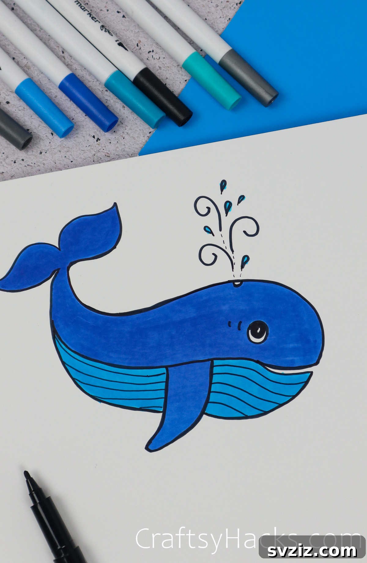 40 Engaging Drawing Ideas for Young Artists 20 Easy majestic whale doodle drawing for kids