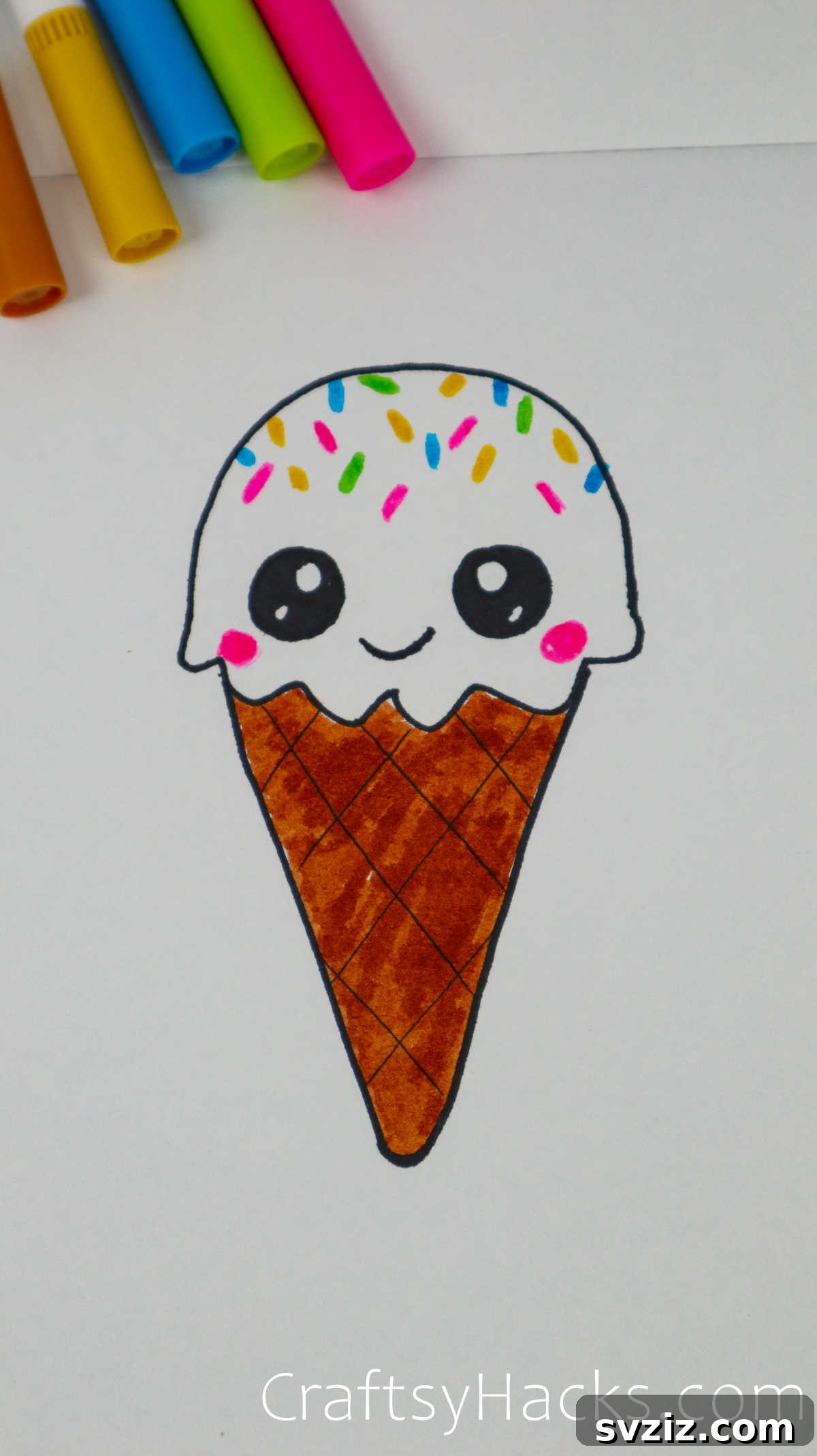 40 Engaging Drawing Ideas for Young Artists 23 Easy ice cream cone doodle drawing for kids