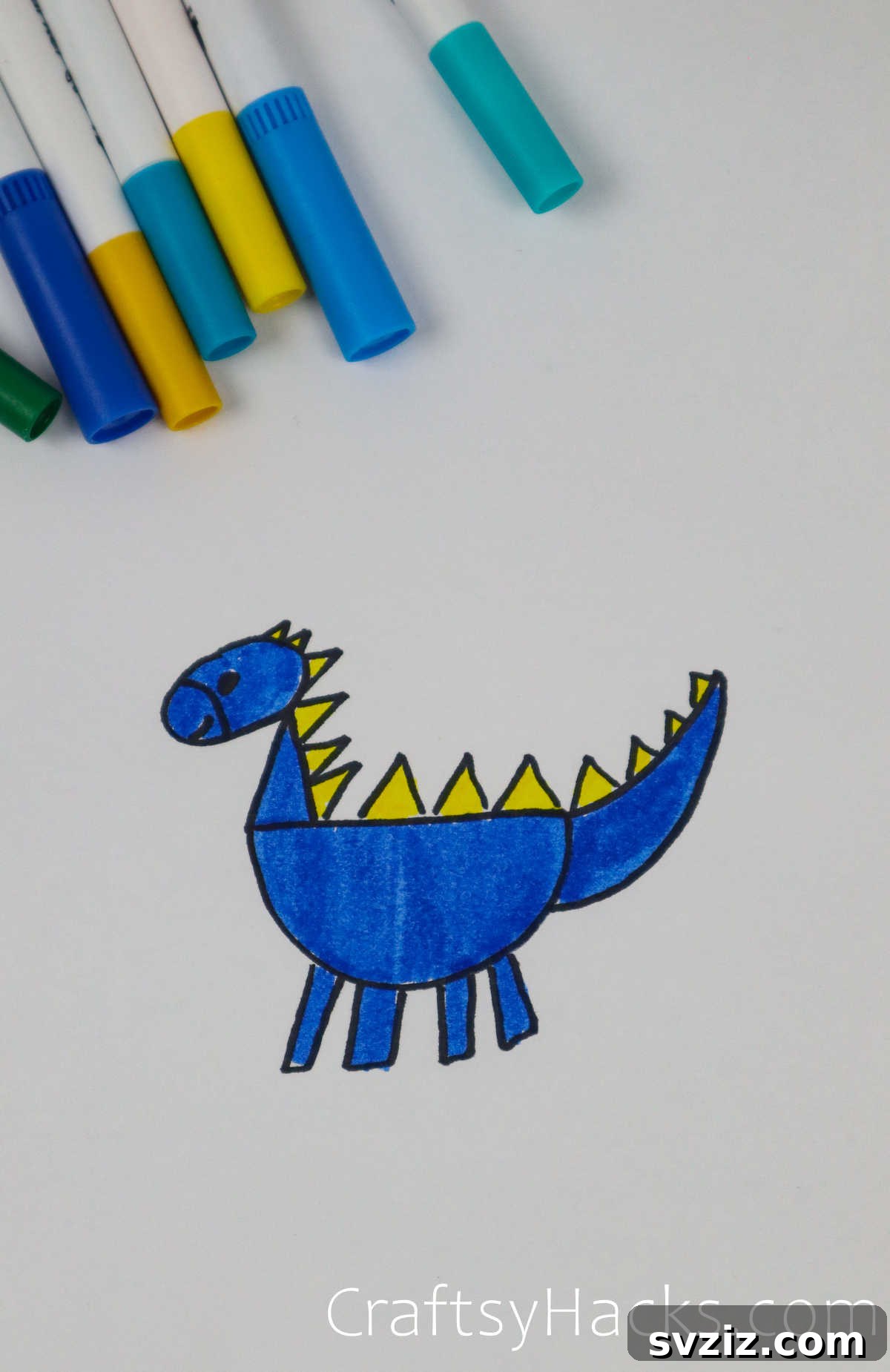 40 Engaging Drawing Ideas for Young Artists 30 Easy baby blue dinosaur doodle drawing for kids