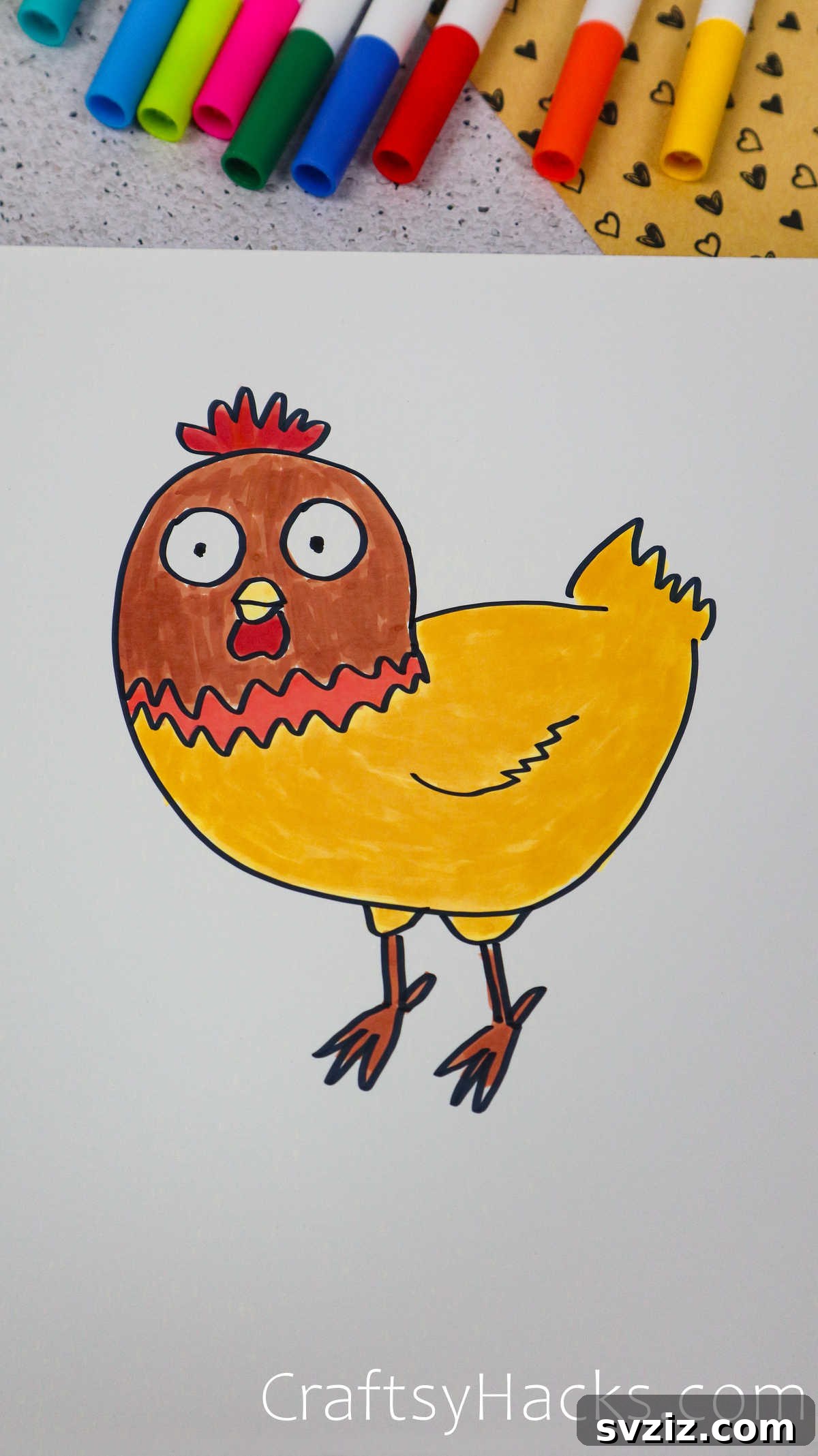 40 Engaging Drawing Ideas for Young Artists 4 Simple chicken doodle for kids to draw