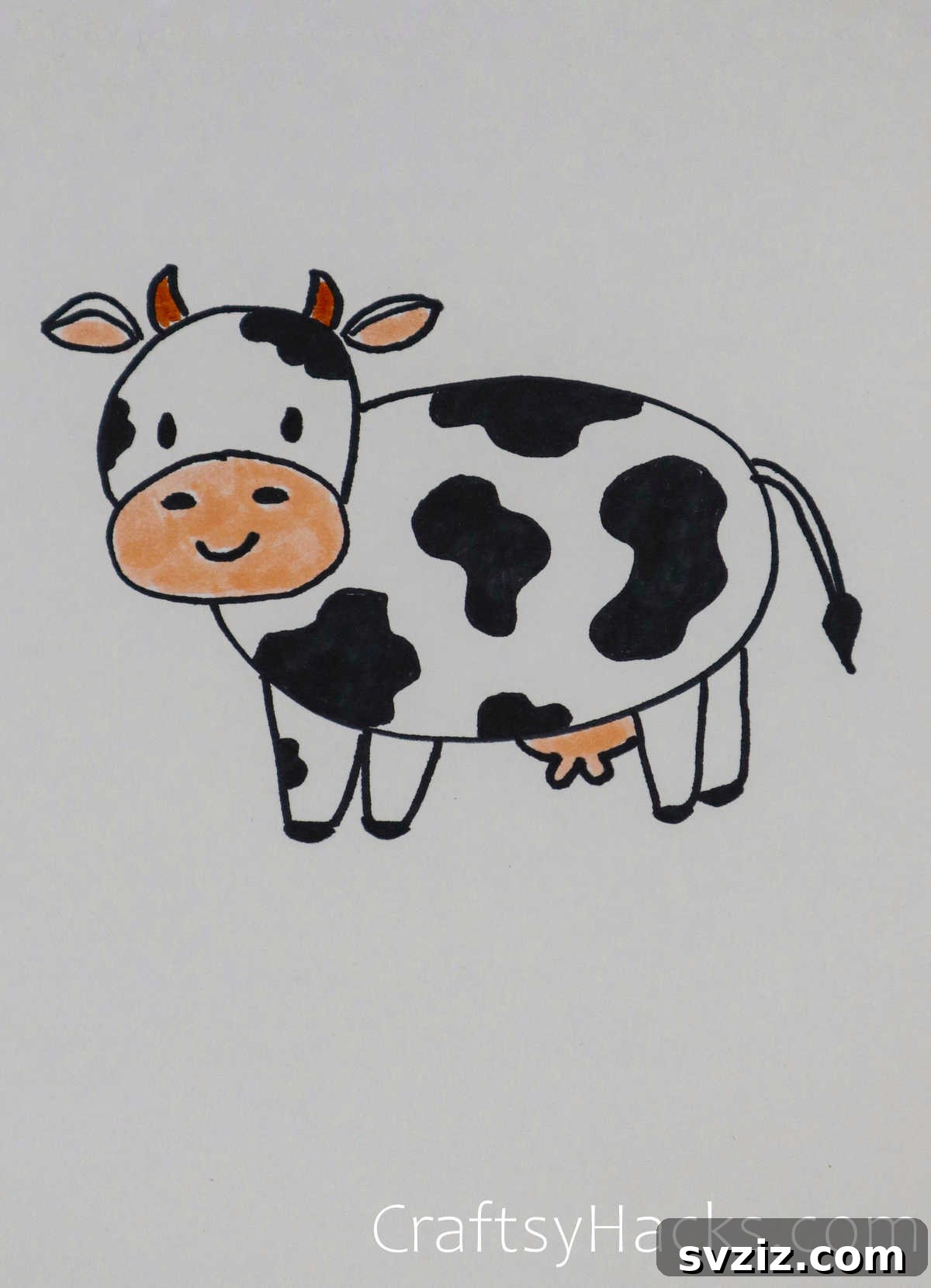 40 Engaging Drawing Ideas for Young Artists 32 Easy friendly cow doodle drawing for children