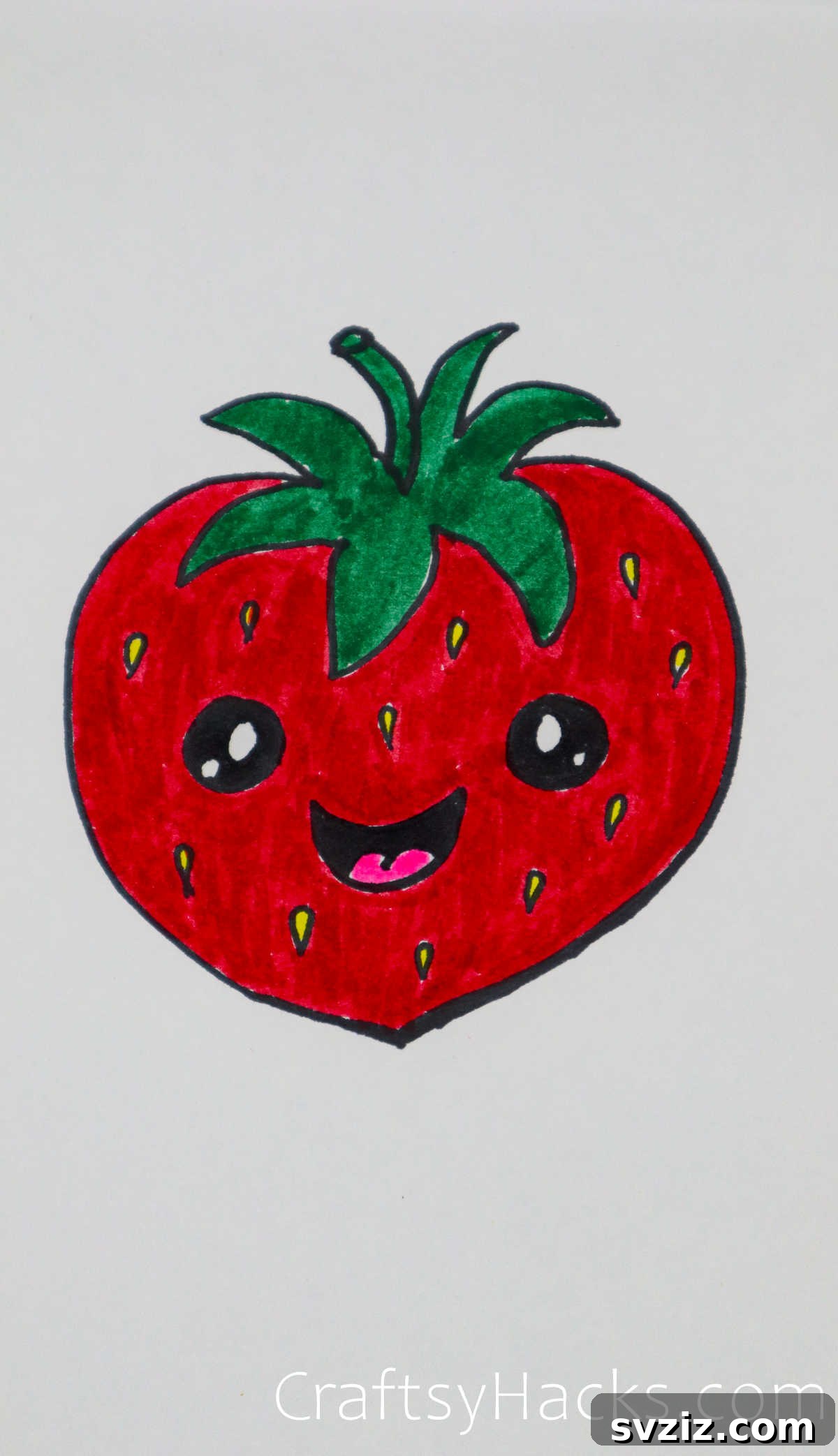 40 Engaging Drawing Ideas for Young Artists 36 Easy sweet strawberry doodle drawing for kids