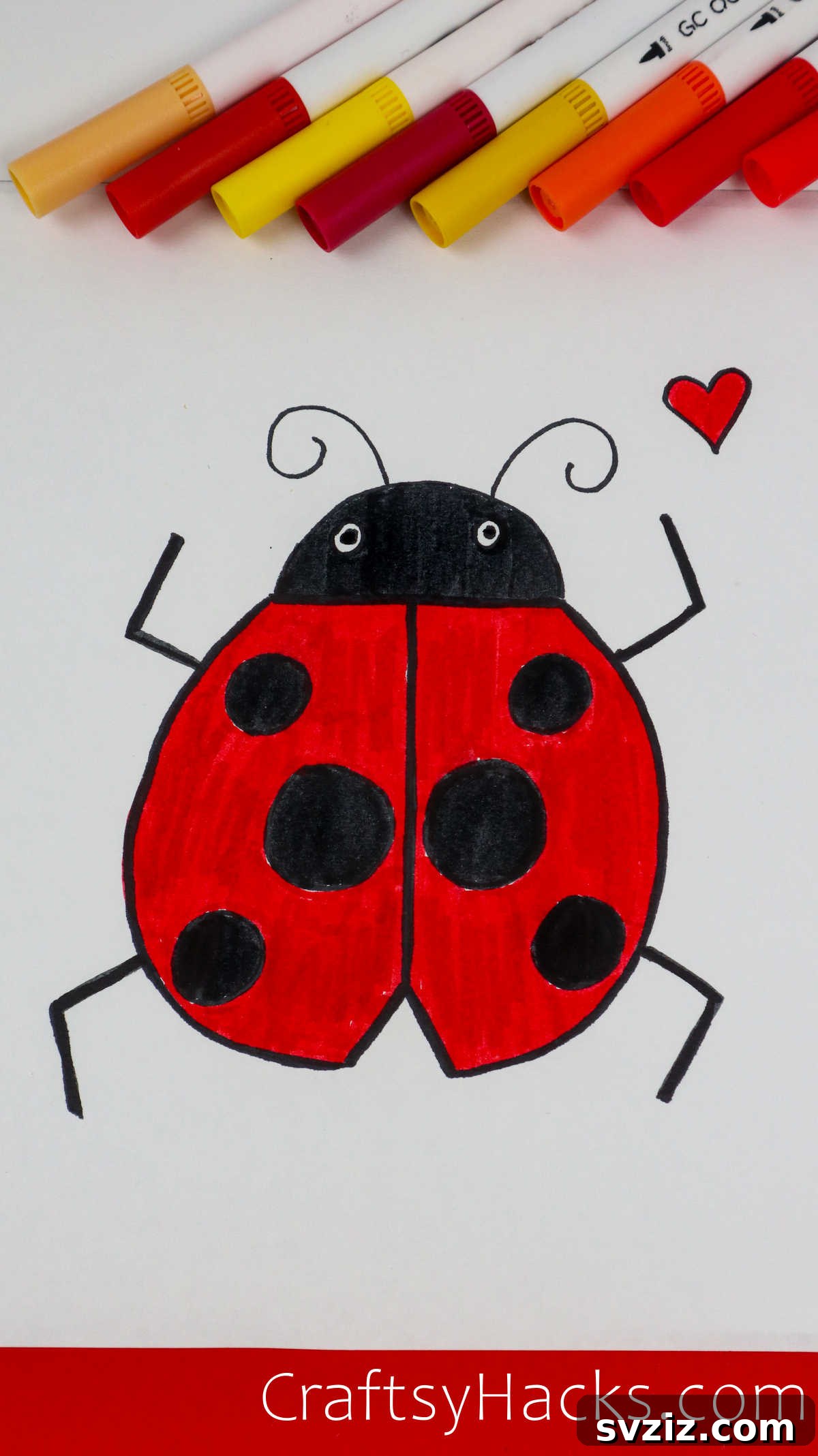 40 Engaging Drawing Ideas for Young Artists 37 Easy spotted ladybug doodle drawing for kids