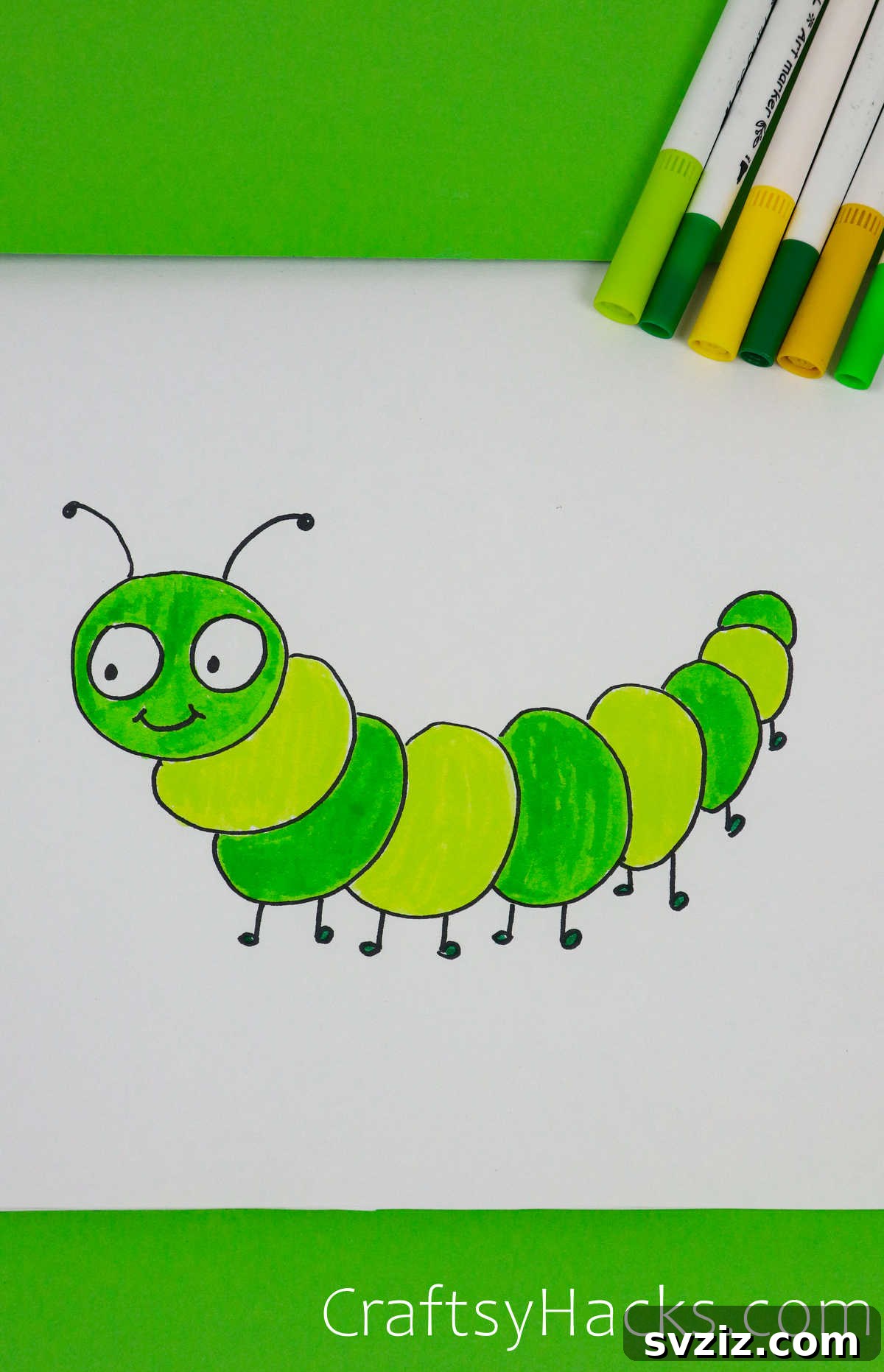 40 Engaging Drawing Ideas for Young Artists 38 Easy colorful caterpillar doodle drawing for kids