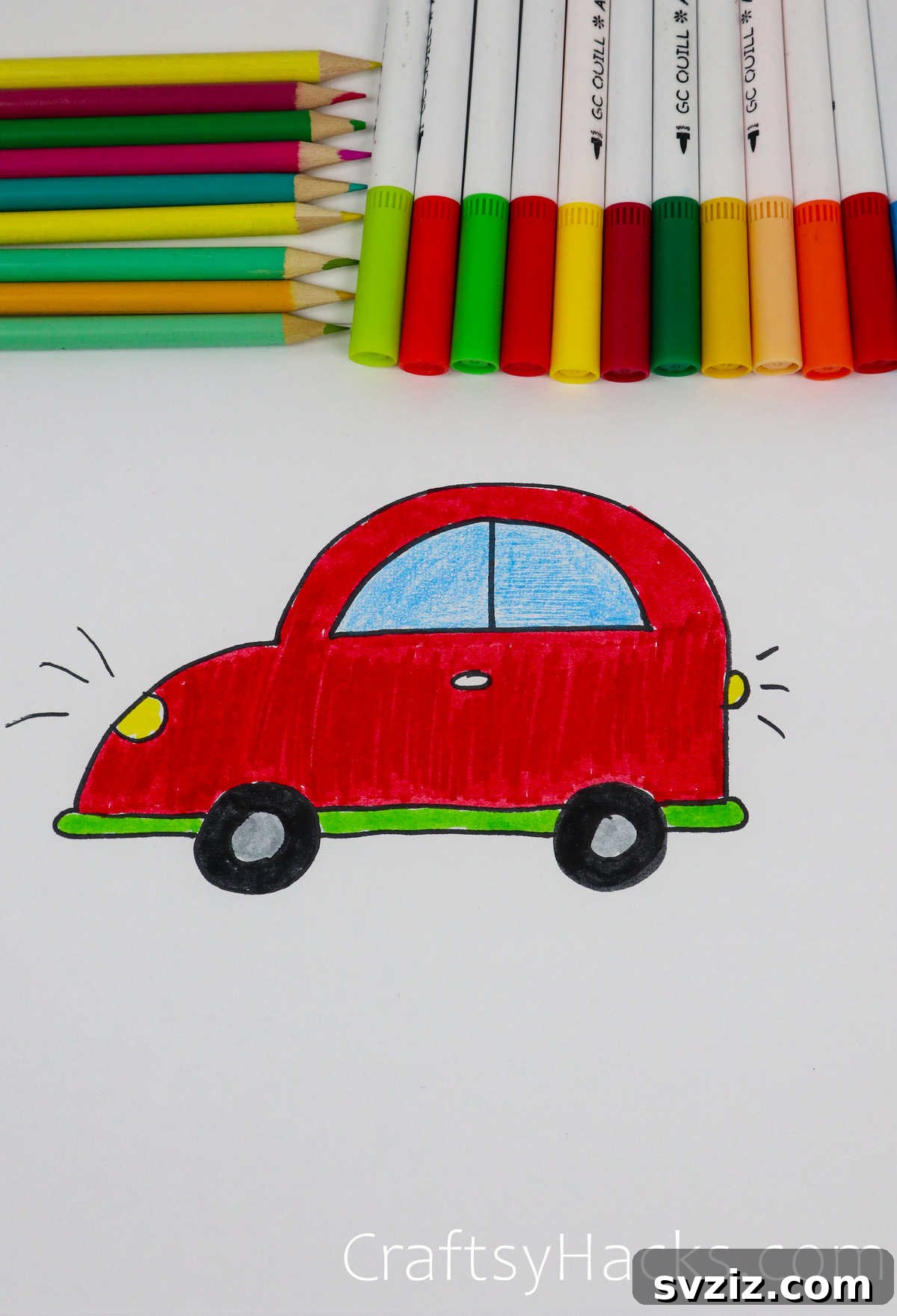 40 Engaging Drawing Ideas for Young Artists 39 Easy speedy car doodle drawing for kids